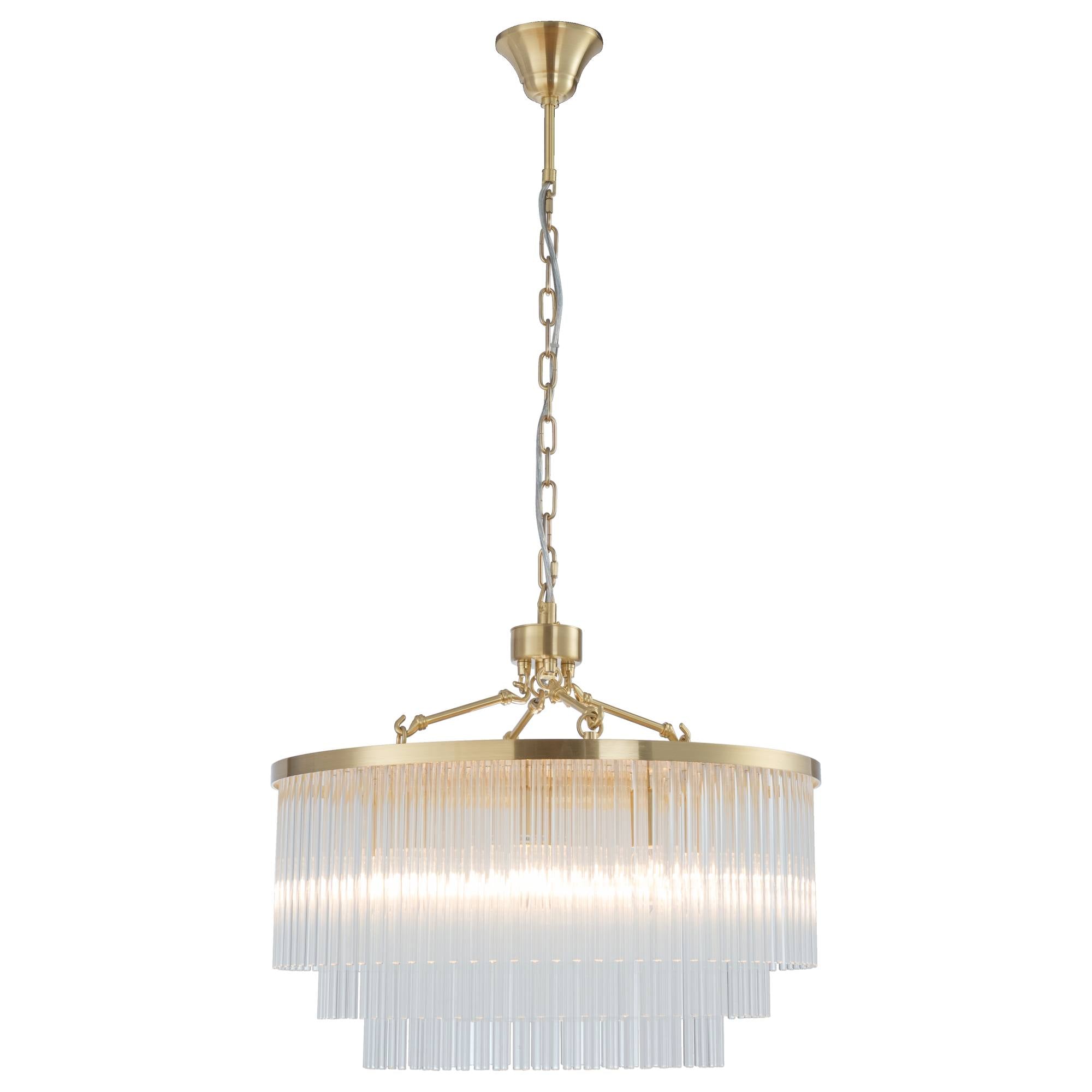 Evangeline Medium 60cm 8 Light Chandelier, Satin Brass