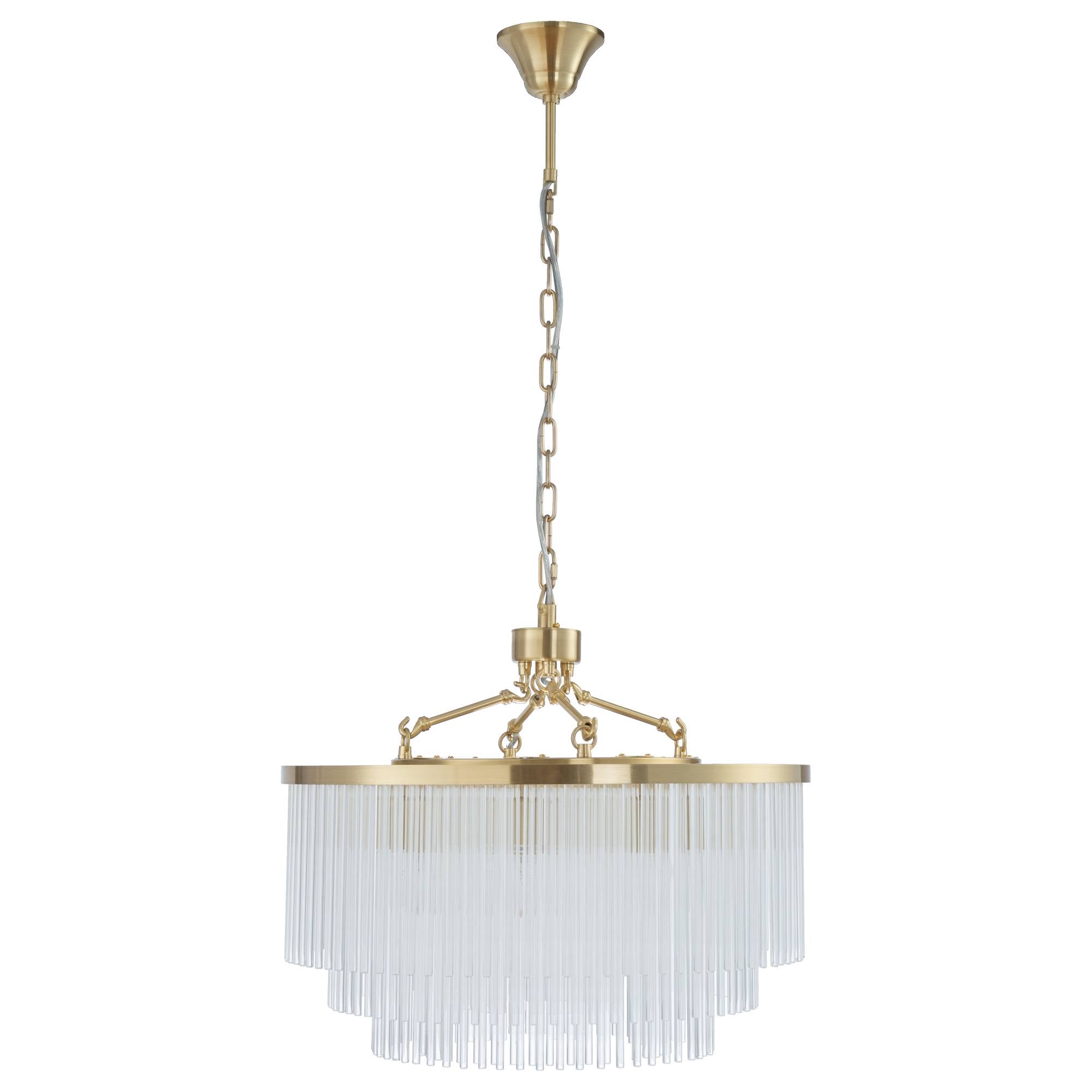 Evangeline Medium 60cm 8 Light Chandelier, Satin Brass