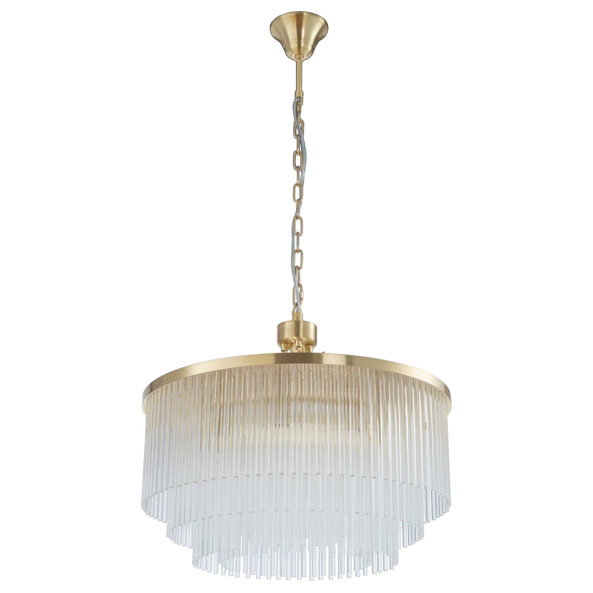 Evangeline Medium 60cm 8 Light Chandelier, Satin Brass