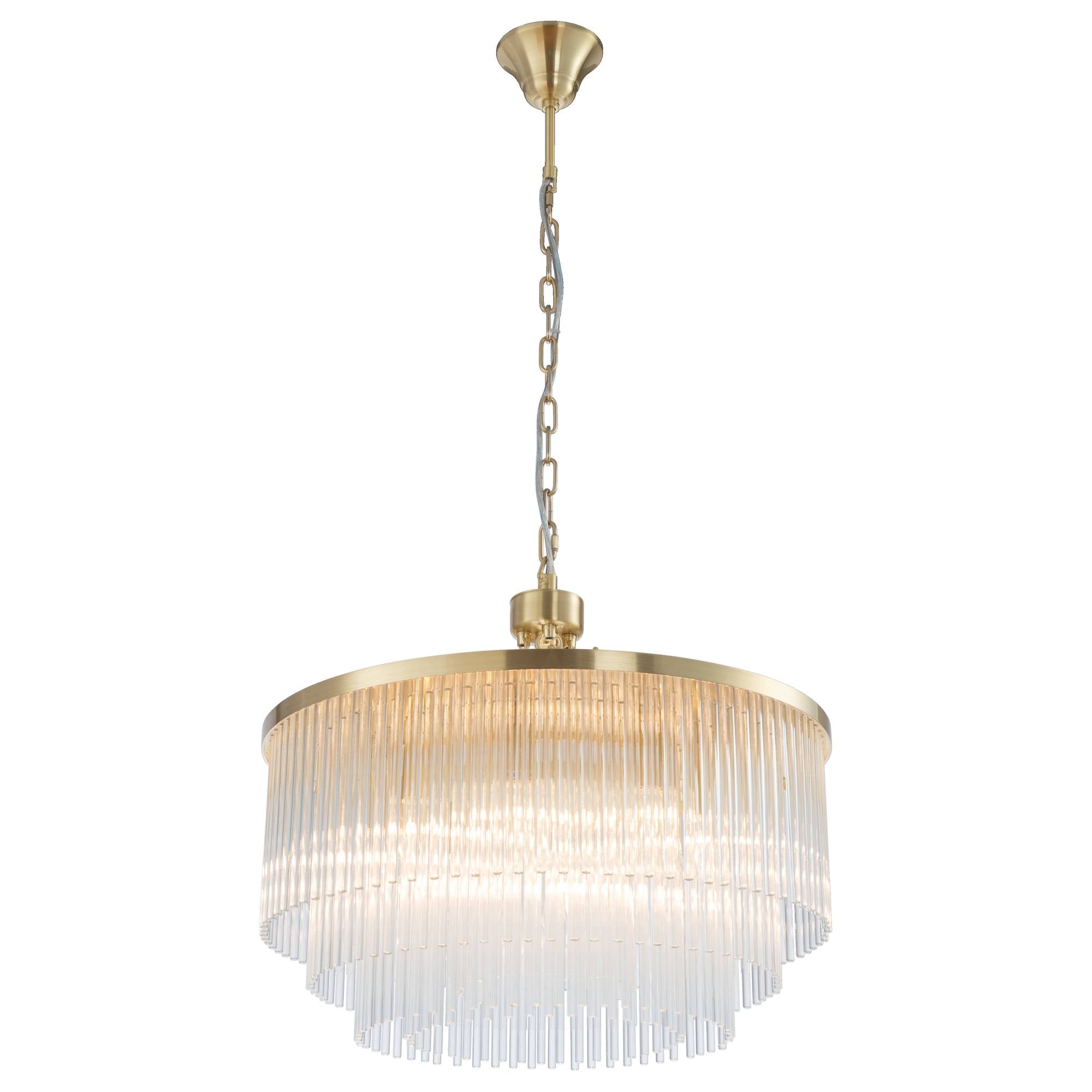Evangeline Medium 60cm 8 Light Chandelier, Satin Brass
