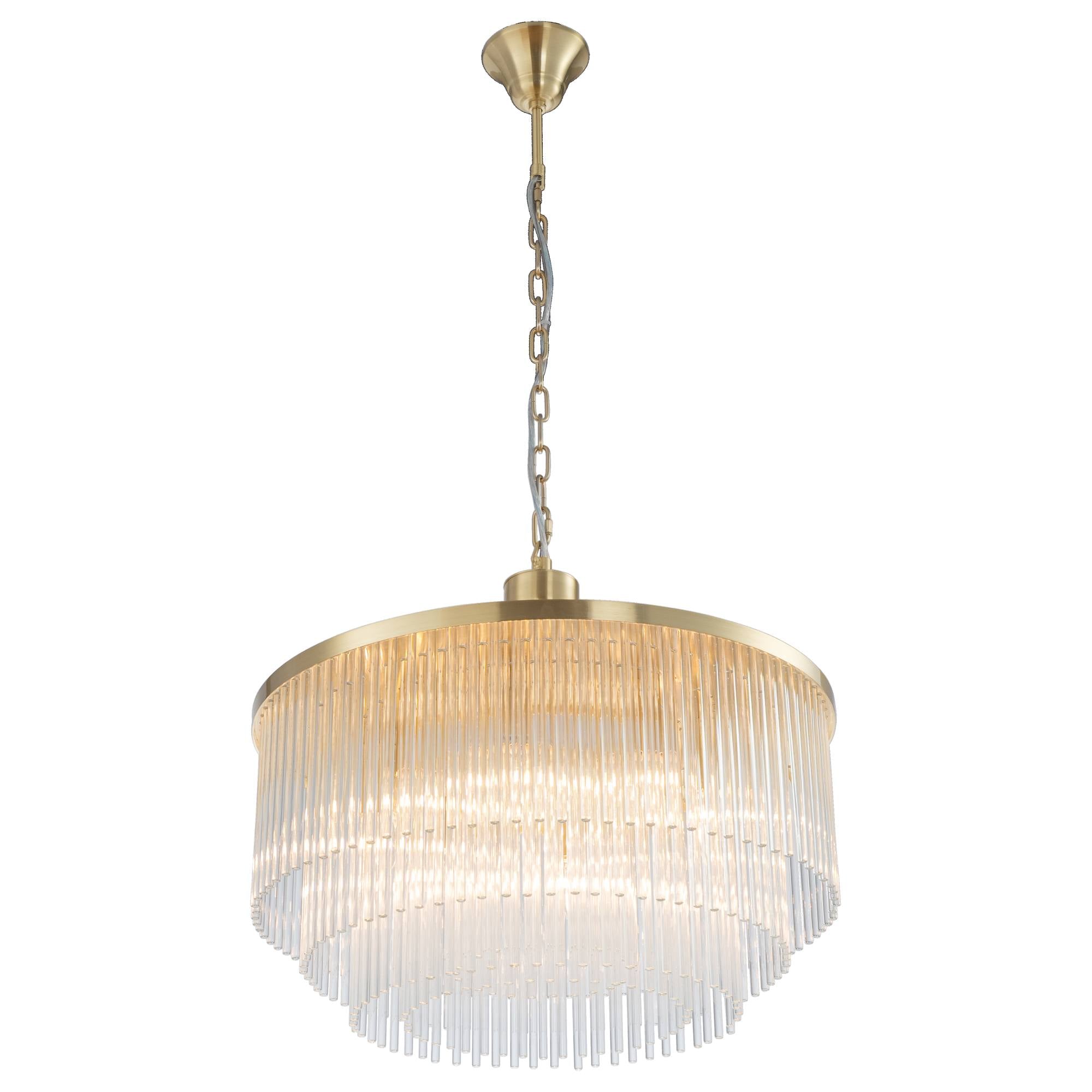 Evangeline Medium 60cm 8 Light Chandelier, Satin Brass