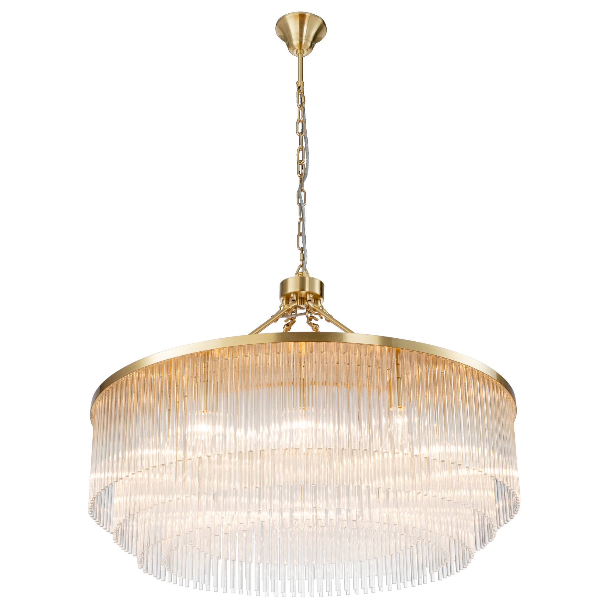 Evangeline Large 90cm 12 Light Chandelier, Satin Brass