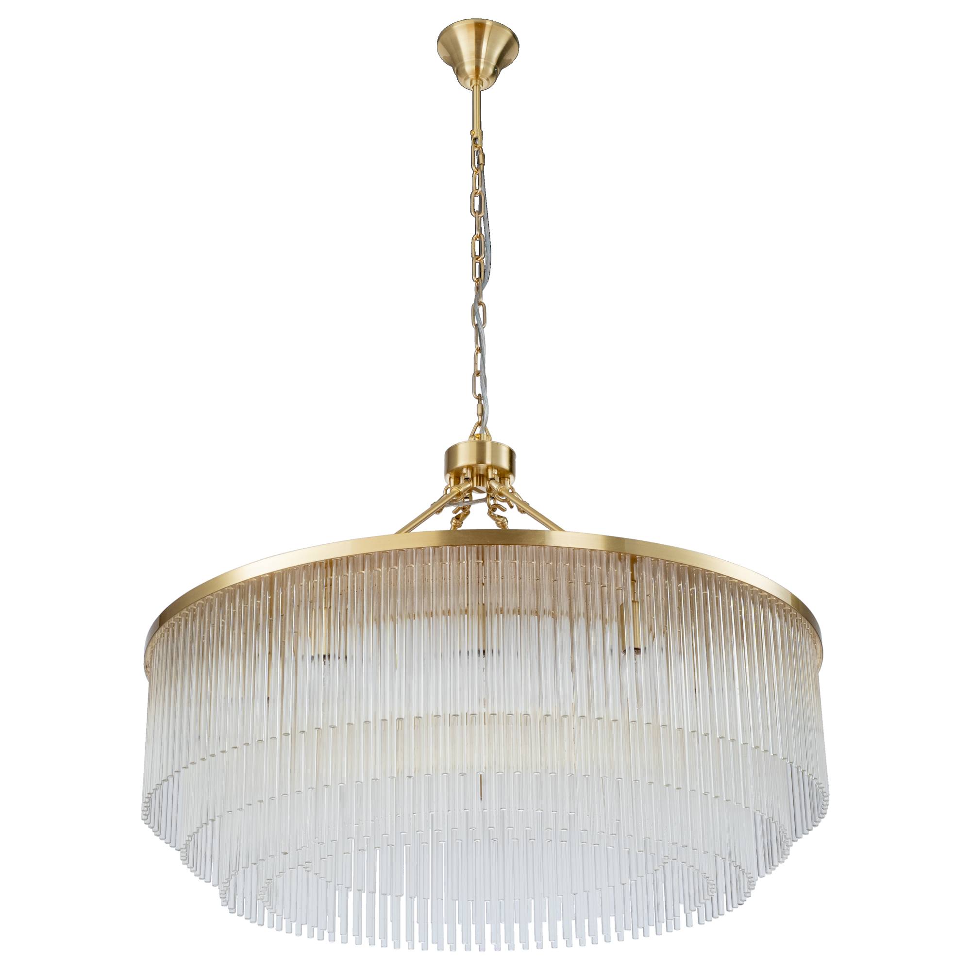 Evangeline Large 90cm 12 Light Chandelier, Satin Brass