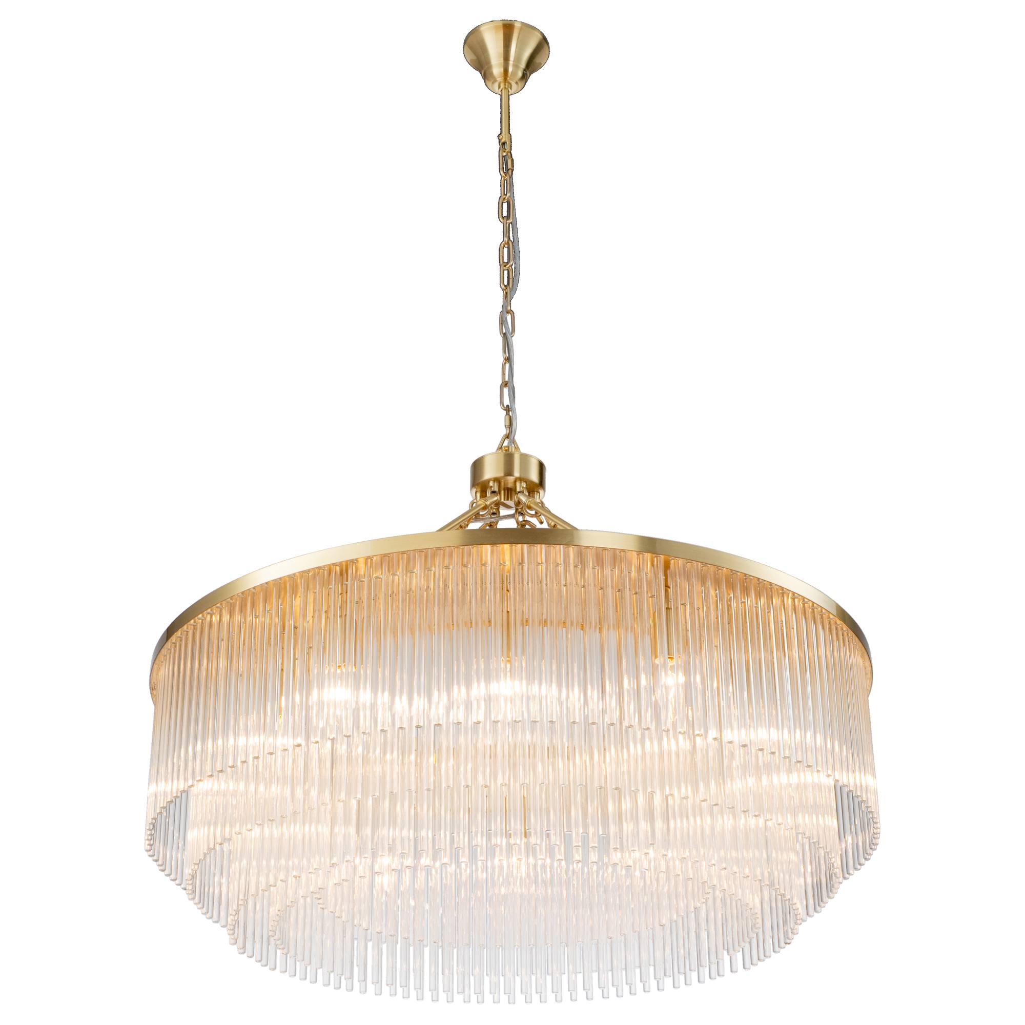 Evangeline Large 90cm 12 Light Chandelier, Satin Brass