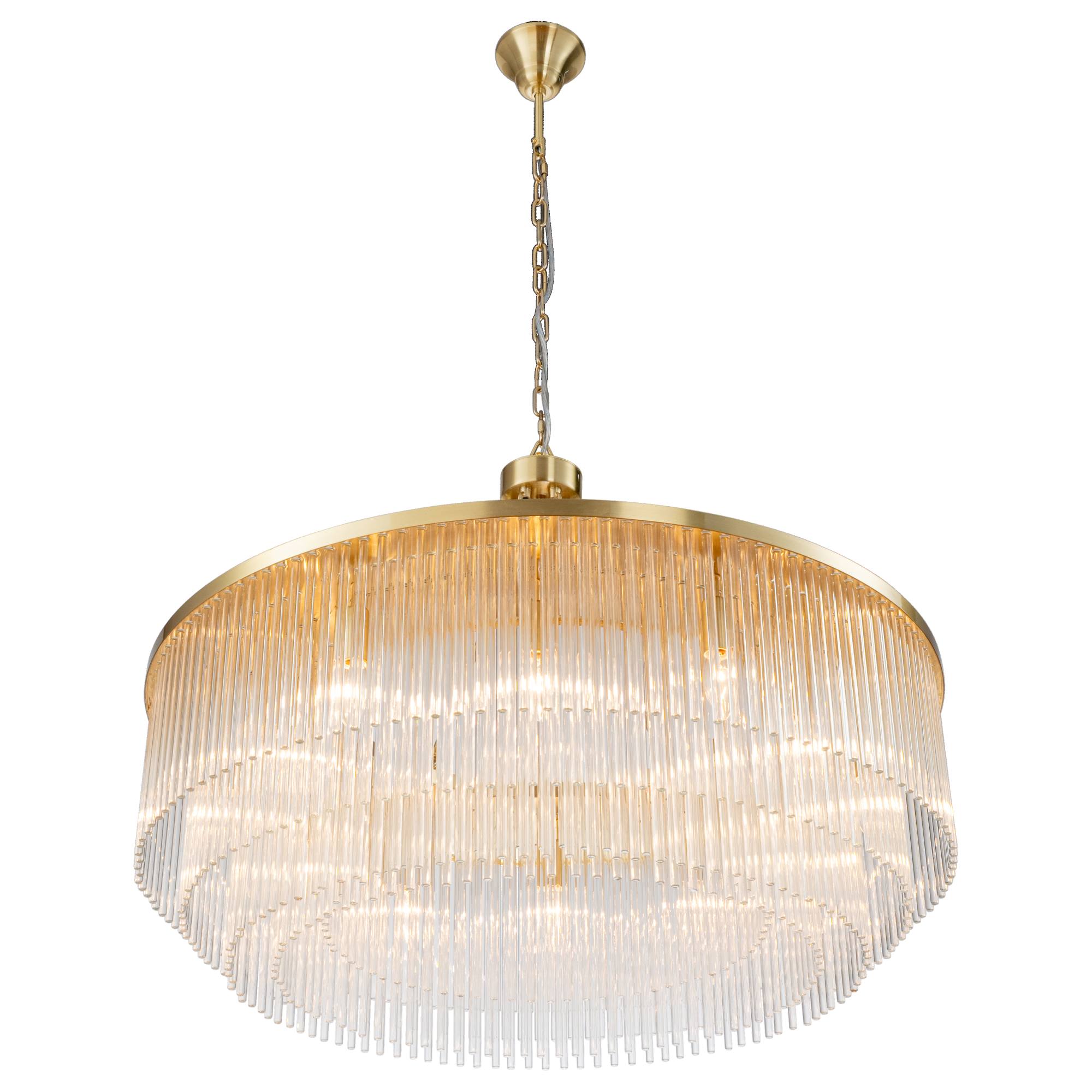Evangeline Large 90cm 12 Light Chandelier, Satin Brass