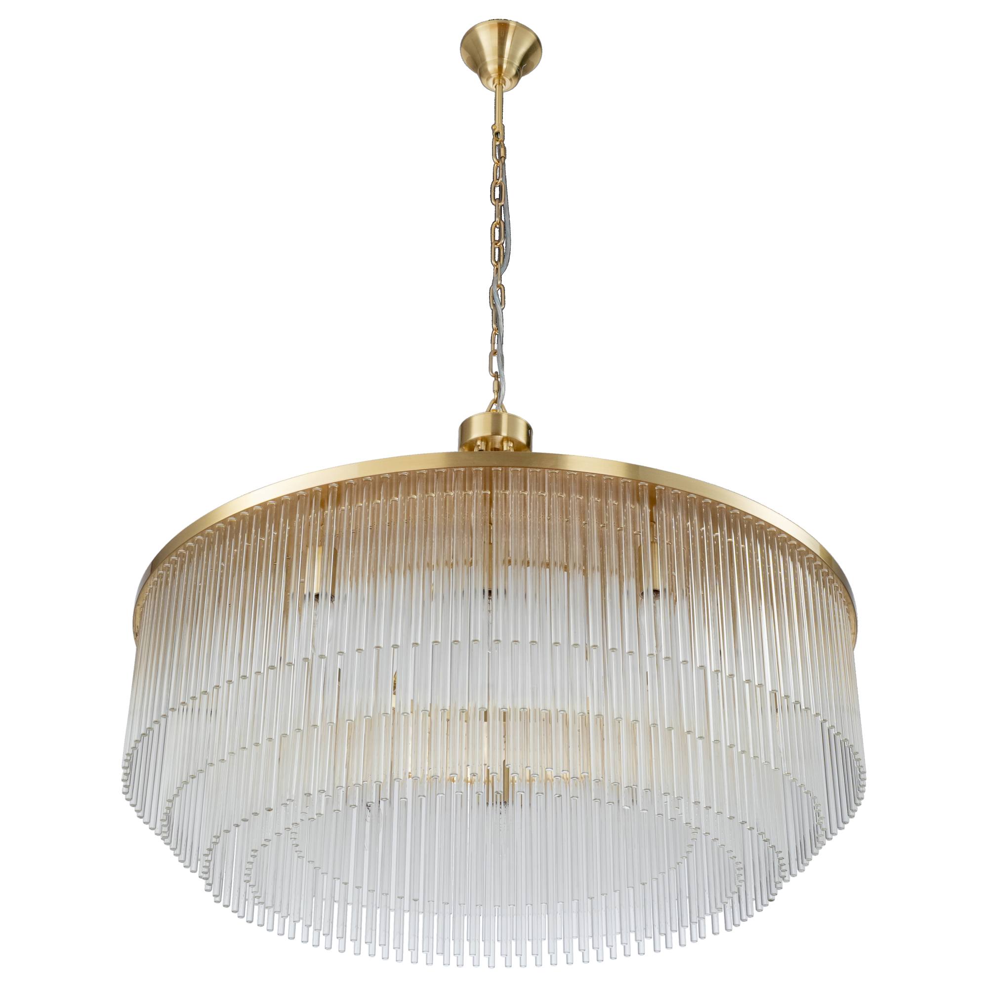 Evangeline Large 90cm 12 Light Chandelier, Satin Brass
