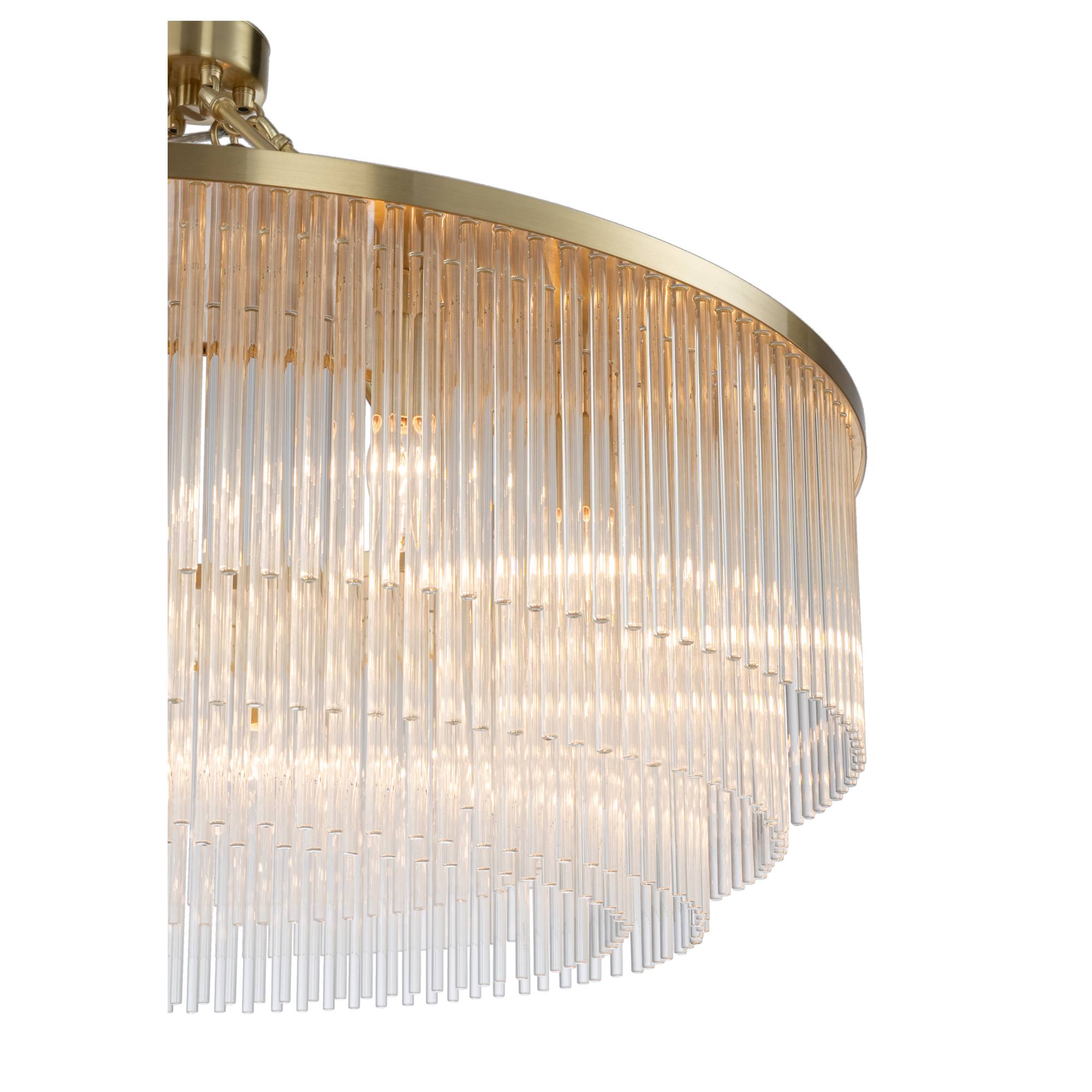 Evangeline Large 90cm 12 Light Chandelier, Satin Brass