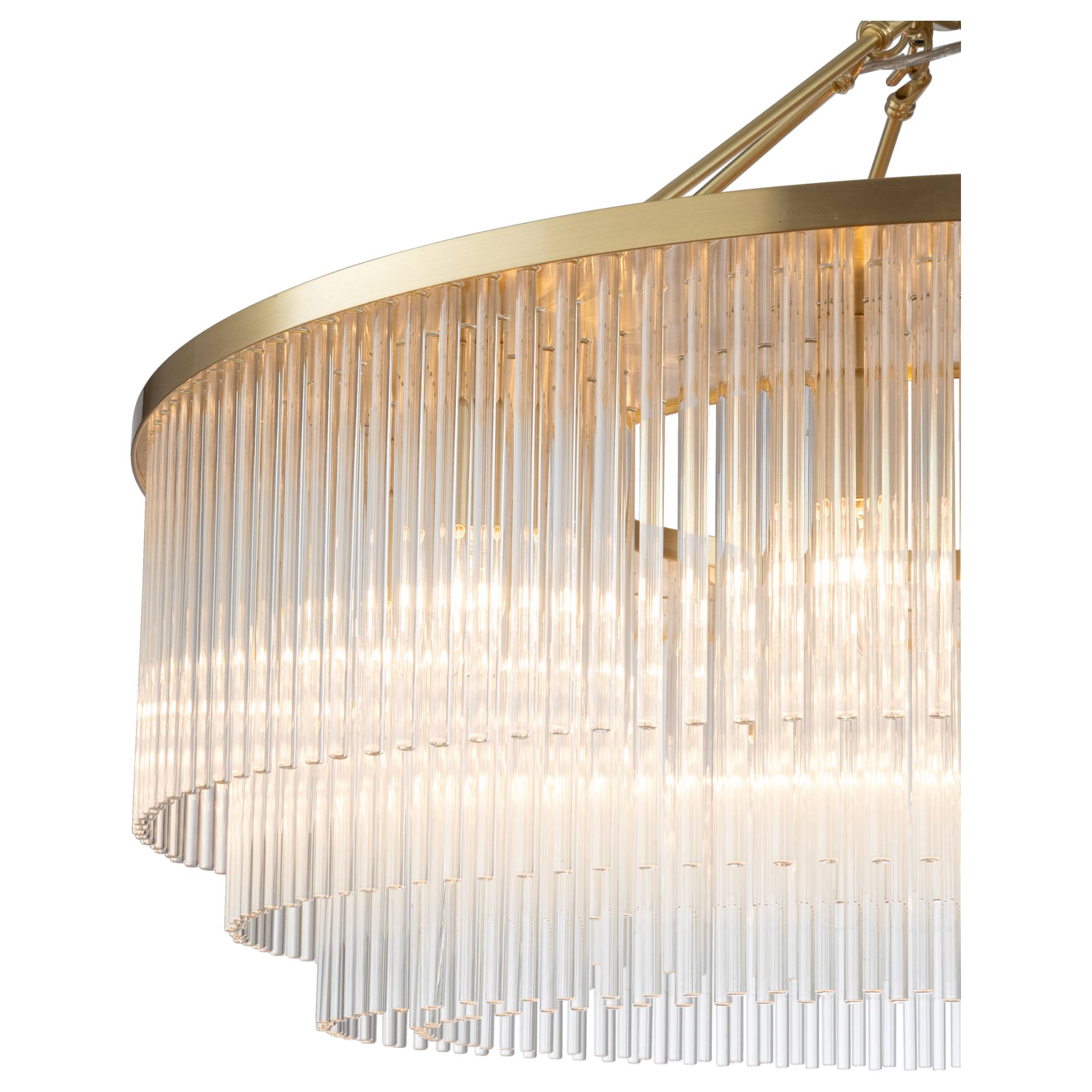 Evangeline Large 90cm 12 Light Chandelier, Satin Brass
