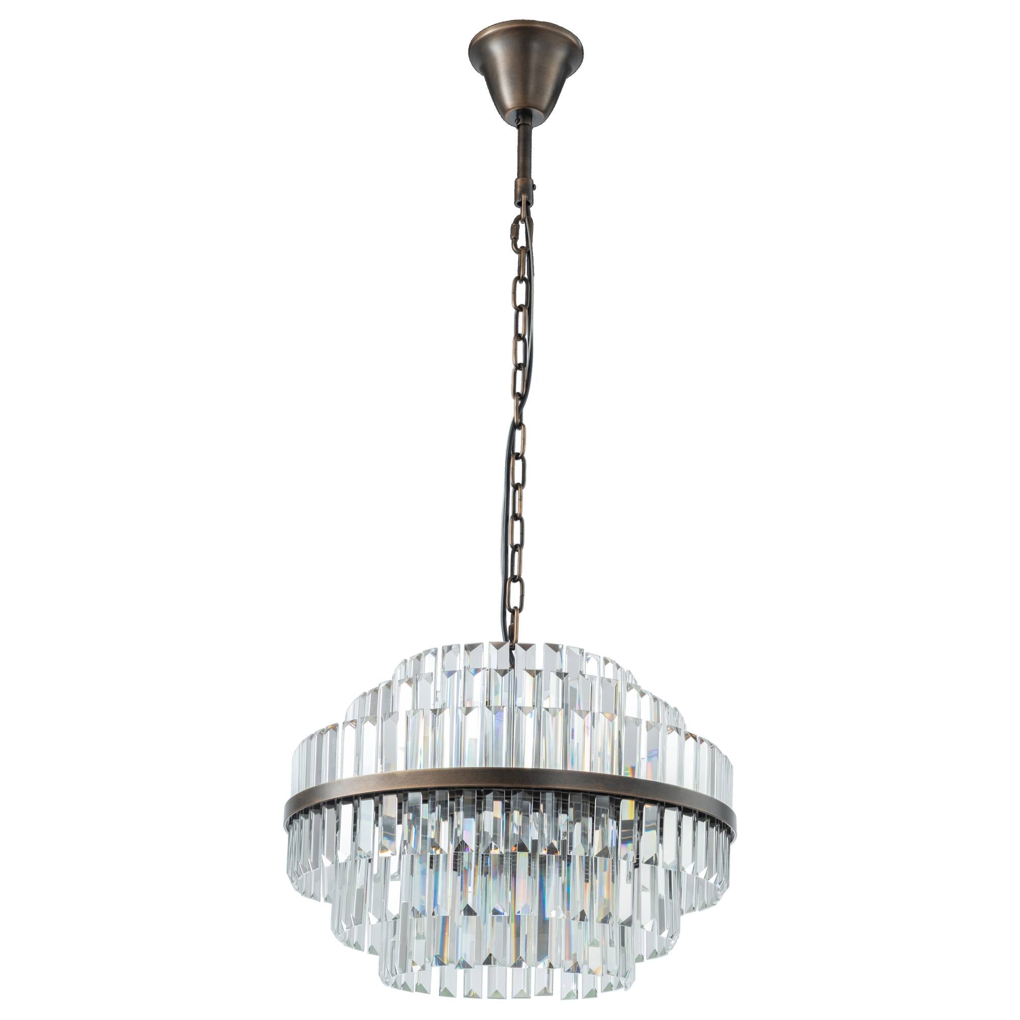Evelyn Medium 50cm 4 Light Chandelier, Antique Brass