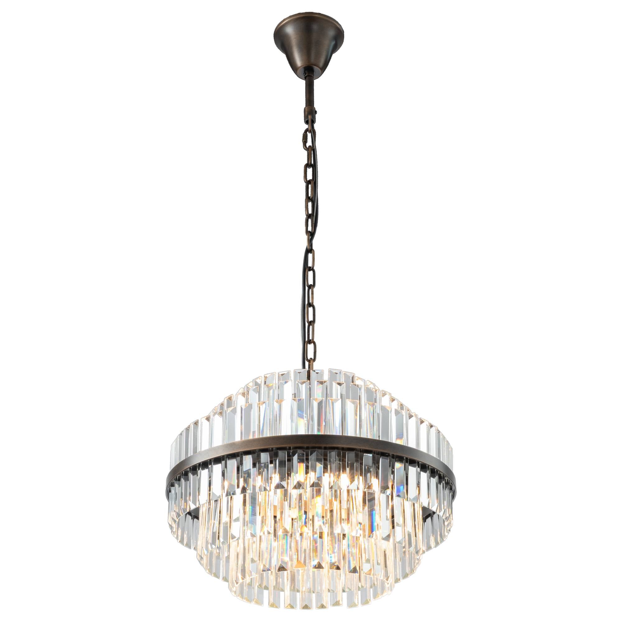 Evelyn Medium 50cm 4 Light Chandelier, Antique Brass