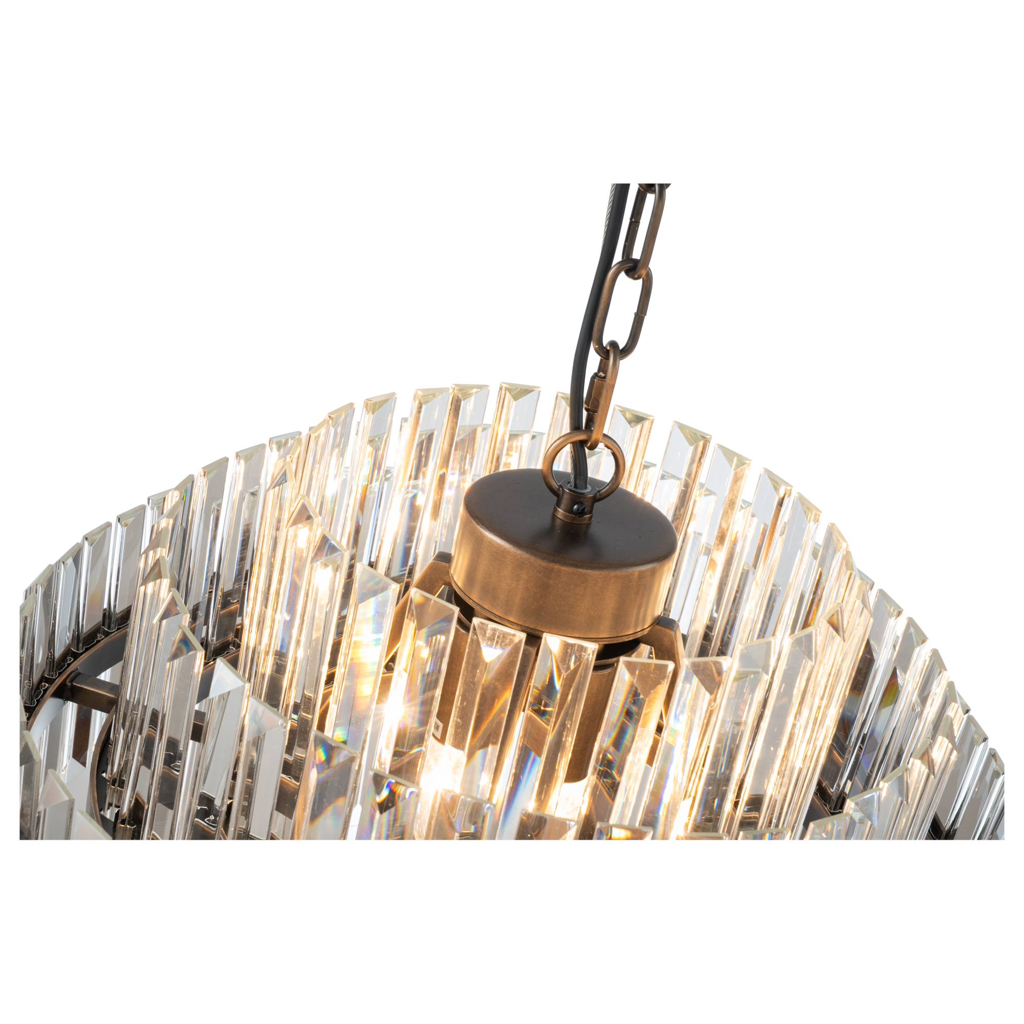 Evelyn Medium 50cm 4 Light Chandelier, Antique Brass