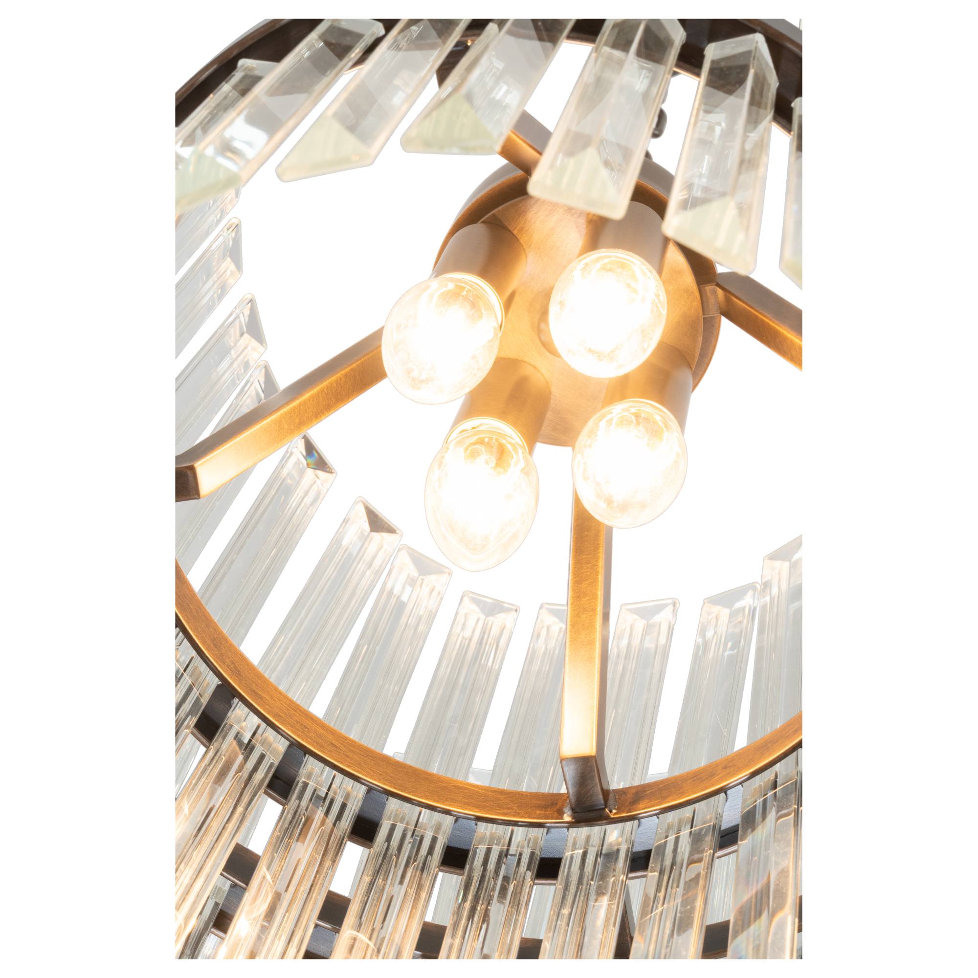 Evelyn Medium 50cm 4 Light Chandelier, Antique Brass