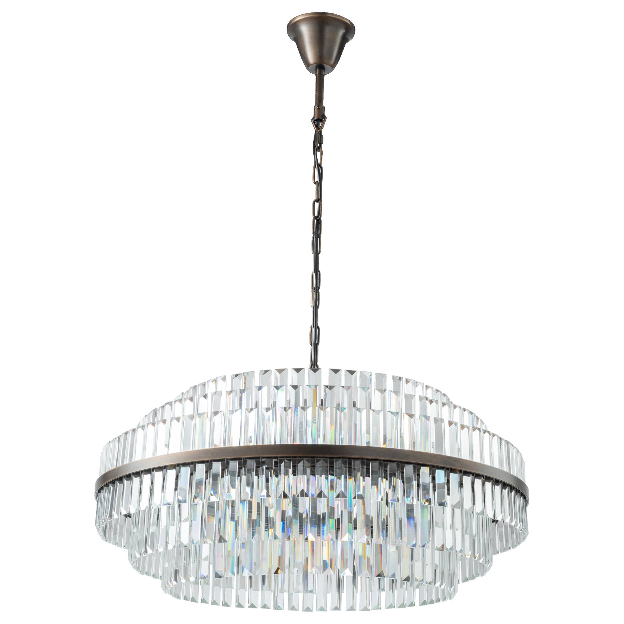 Evelyn Large 80cm 10 Light Chandelier, Antique Brass