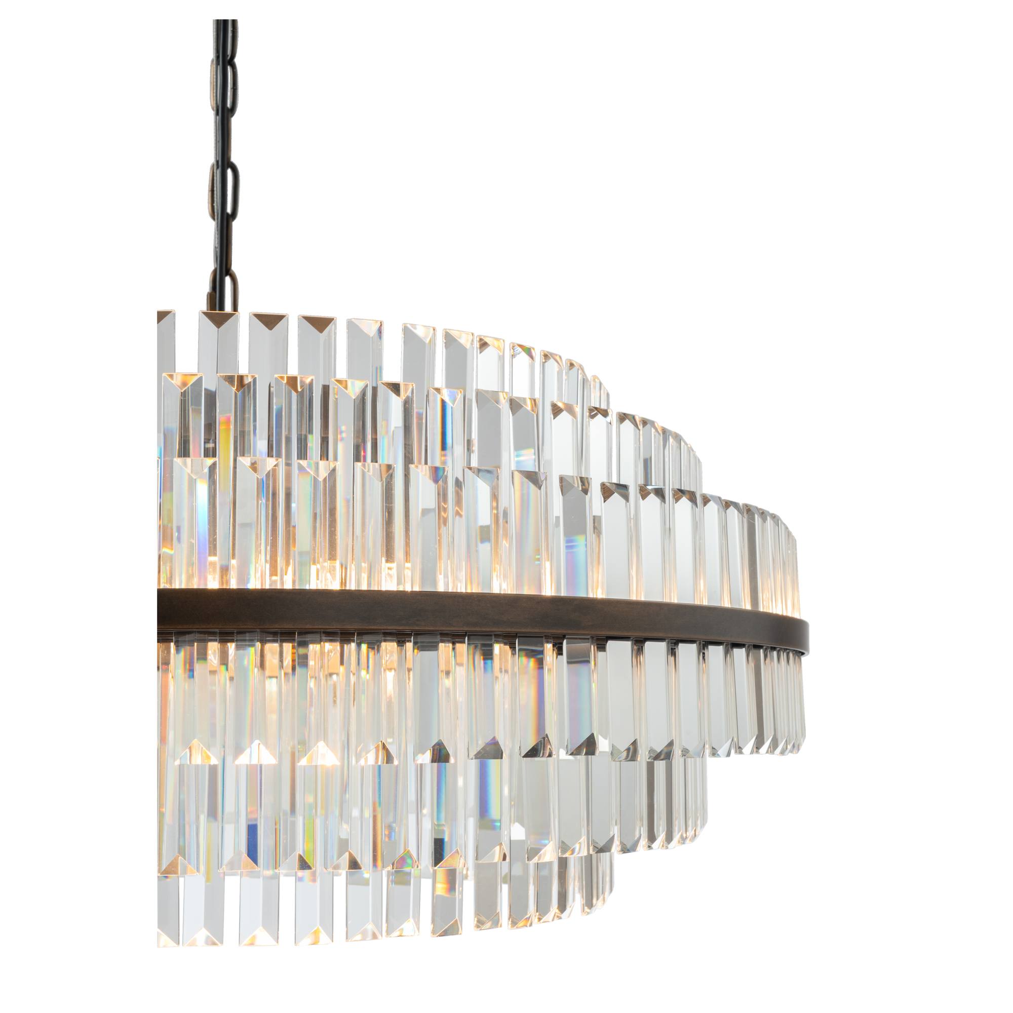 Evelyn Large 80cm 10 Light Chandelier, Antique Brass