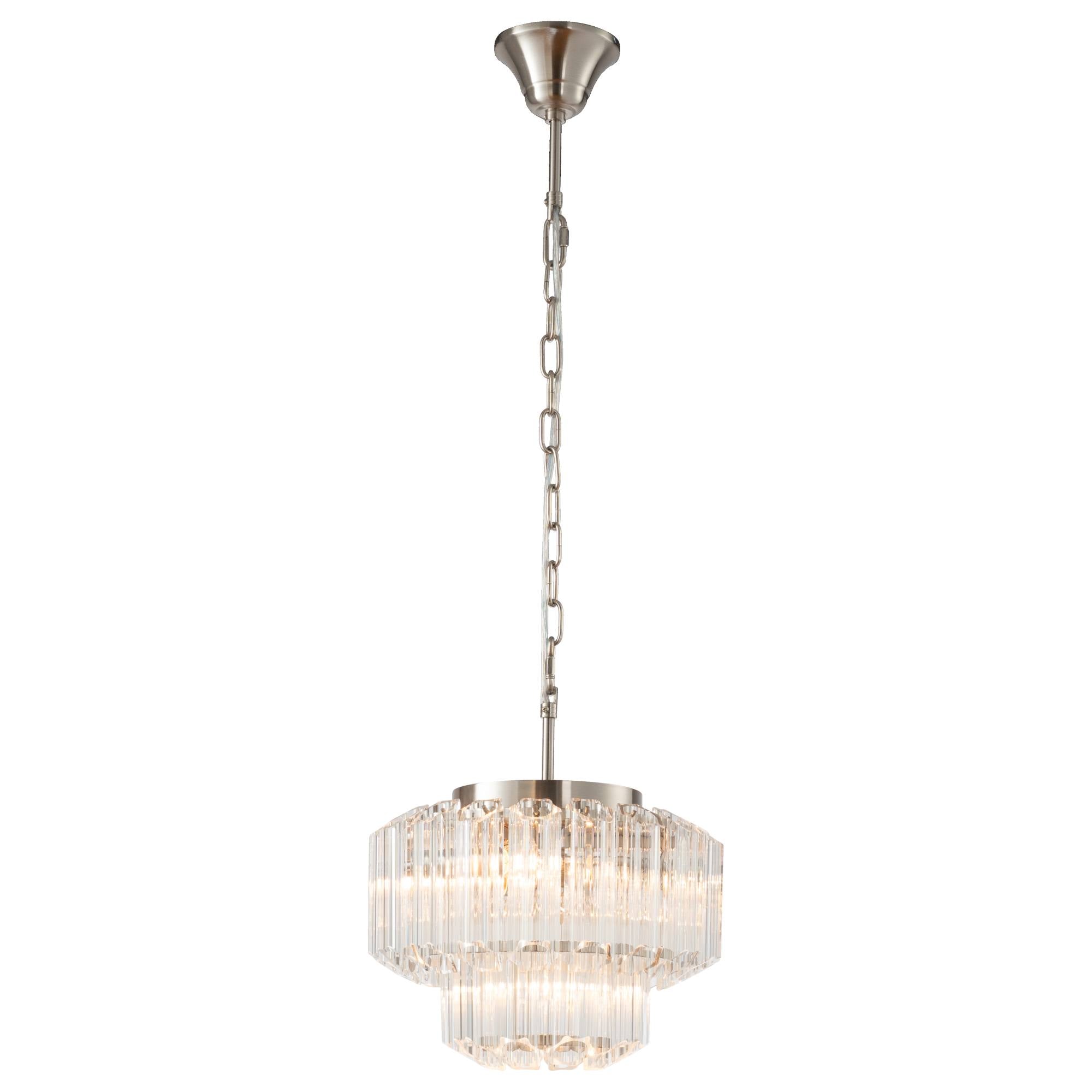 Calista Small 32cm 4 Light 2 Tier Chandelier, Brushed Nickel