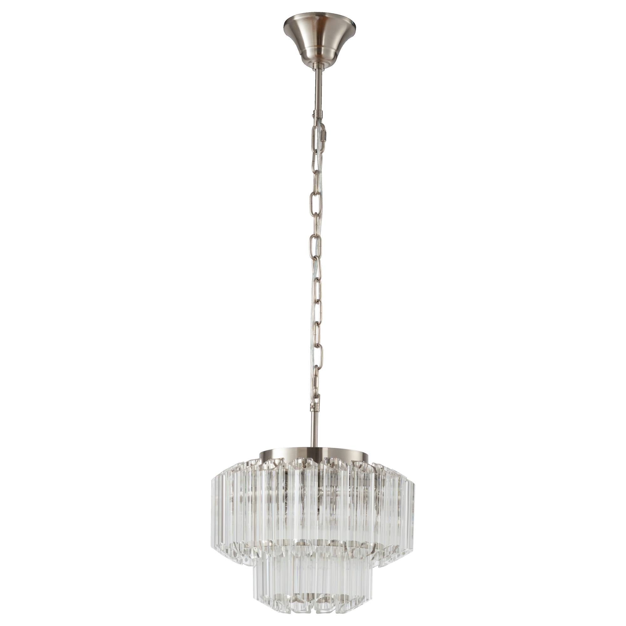 Calista Small 32cm 4 Light 2 Tier Chandelier, Brushed Nickel