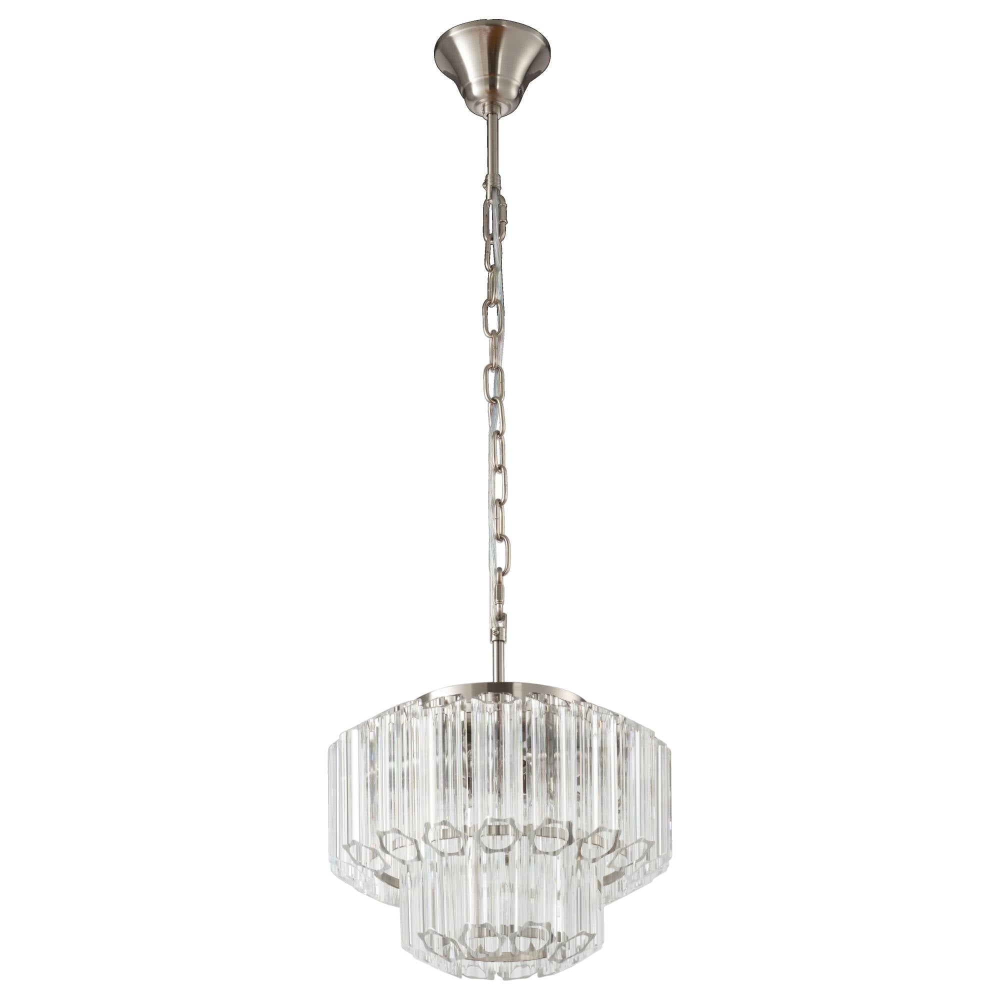 Calista Small 32cm 4 Light 2 Tier Chandelier, Brushed Nickel