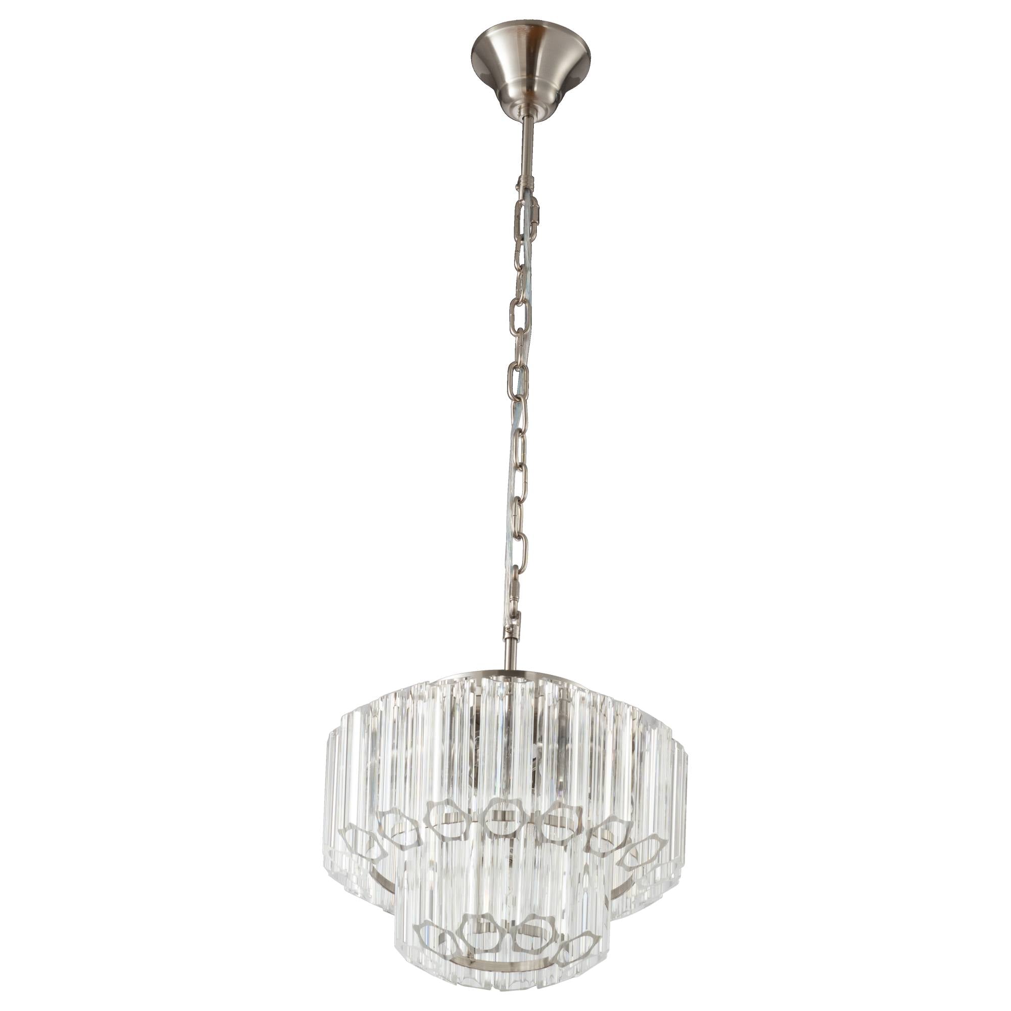 Calista Small 32cm 4 Light 2 Tier Chandelier, Brushed Nickel
