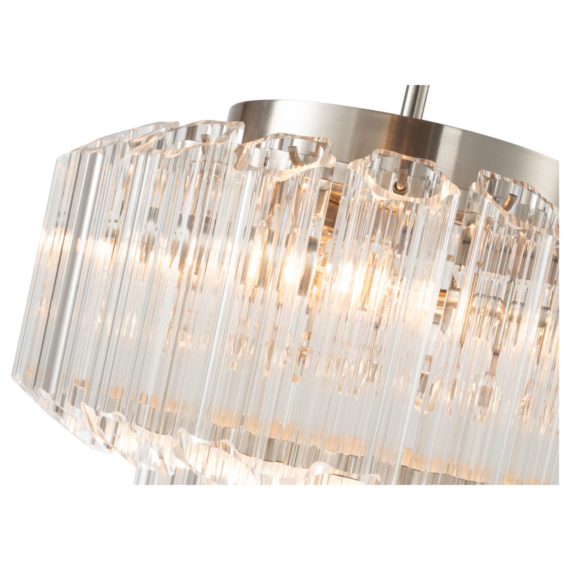 Calista Small 32cm 4 Light 2 Tier Chandelier, Brushed Nickel