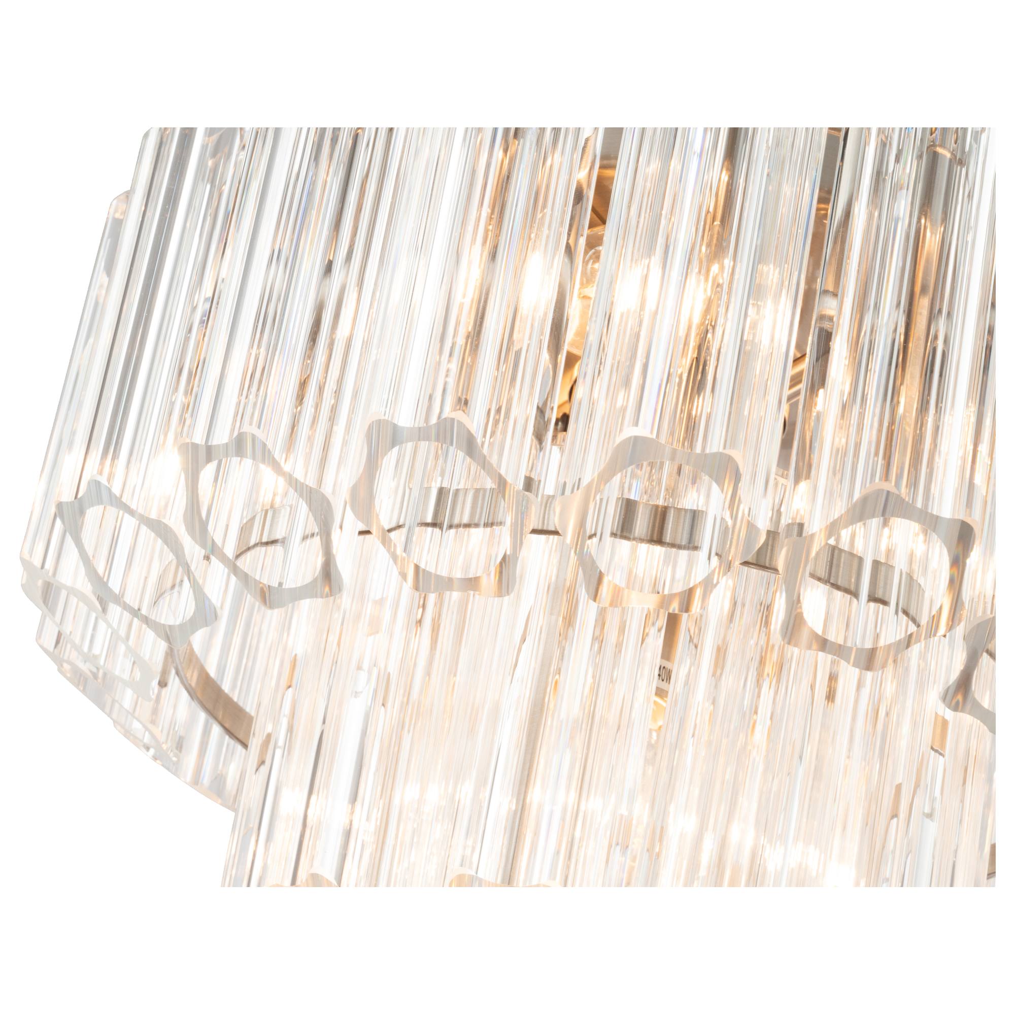 Calista Small 32cm 4 Light 2 Tier Chandelier, Brushed Nickel