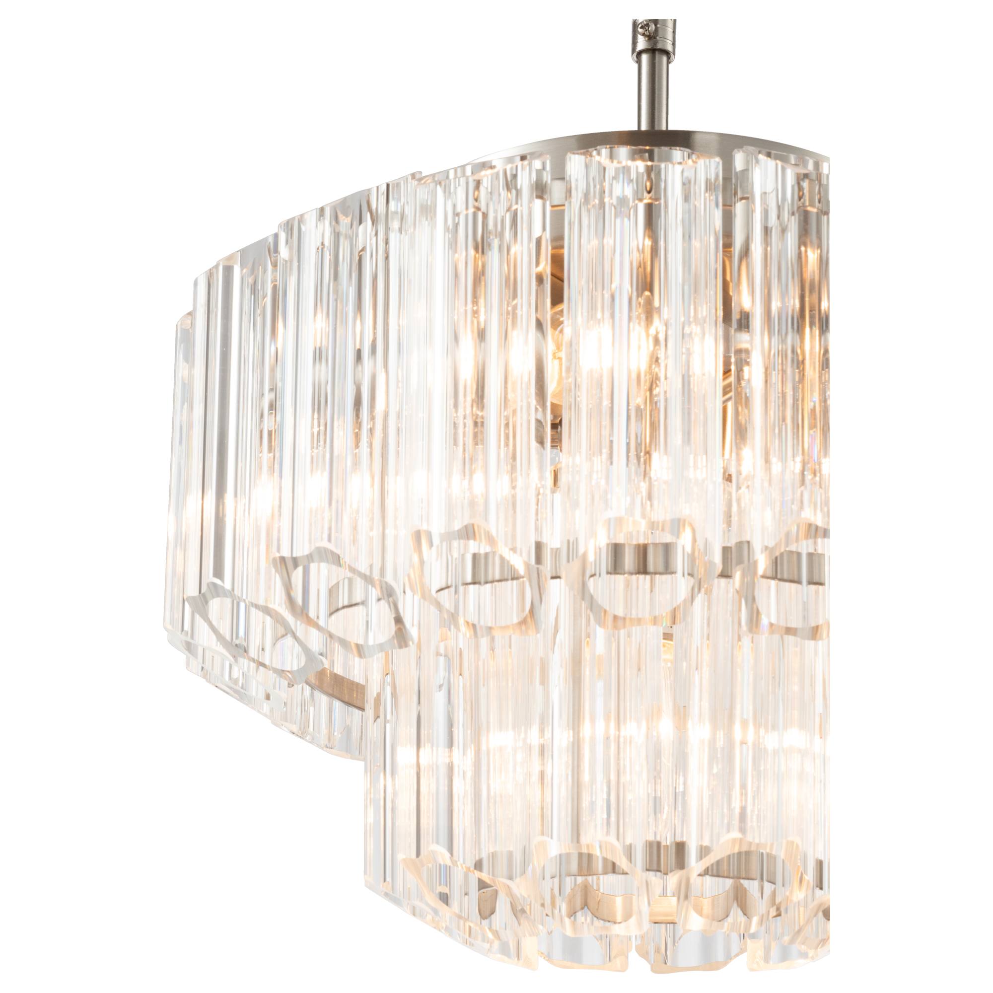 Calista Small 32cm 4 Light 2 Tier Chandelier, Brushed Nickel