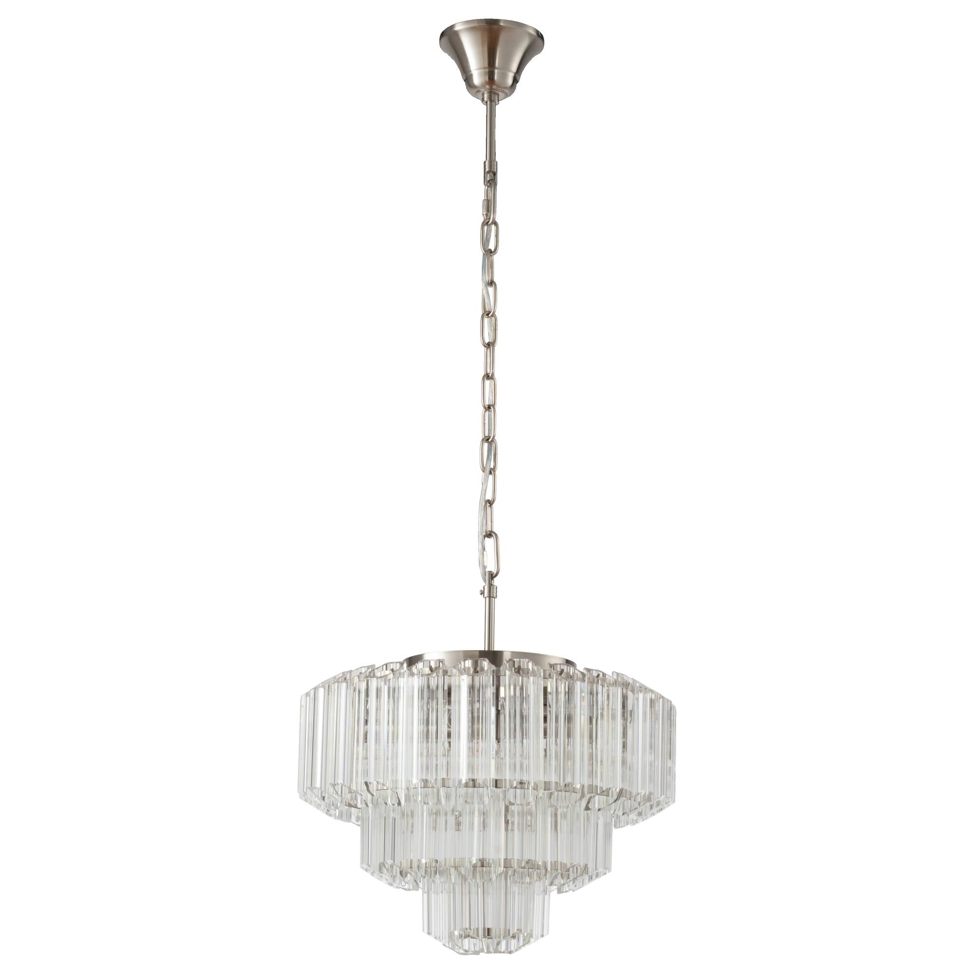 Calista Medium 42cm 5 Light 3 Tier Chandelier, Brushed Nickel