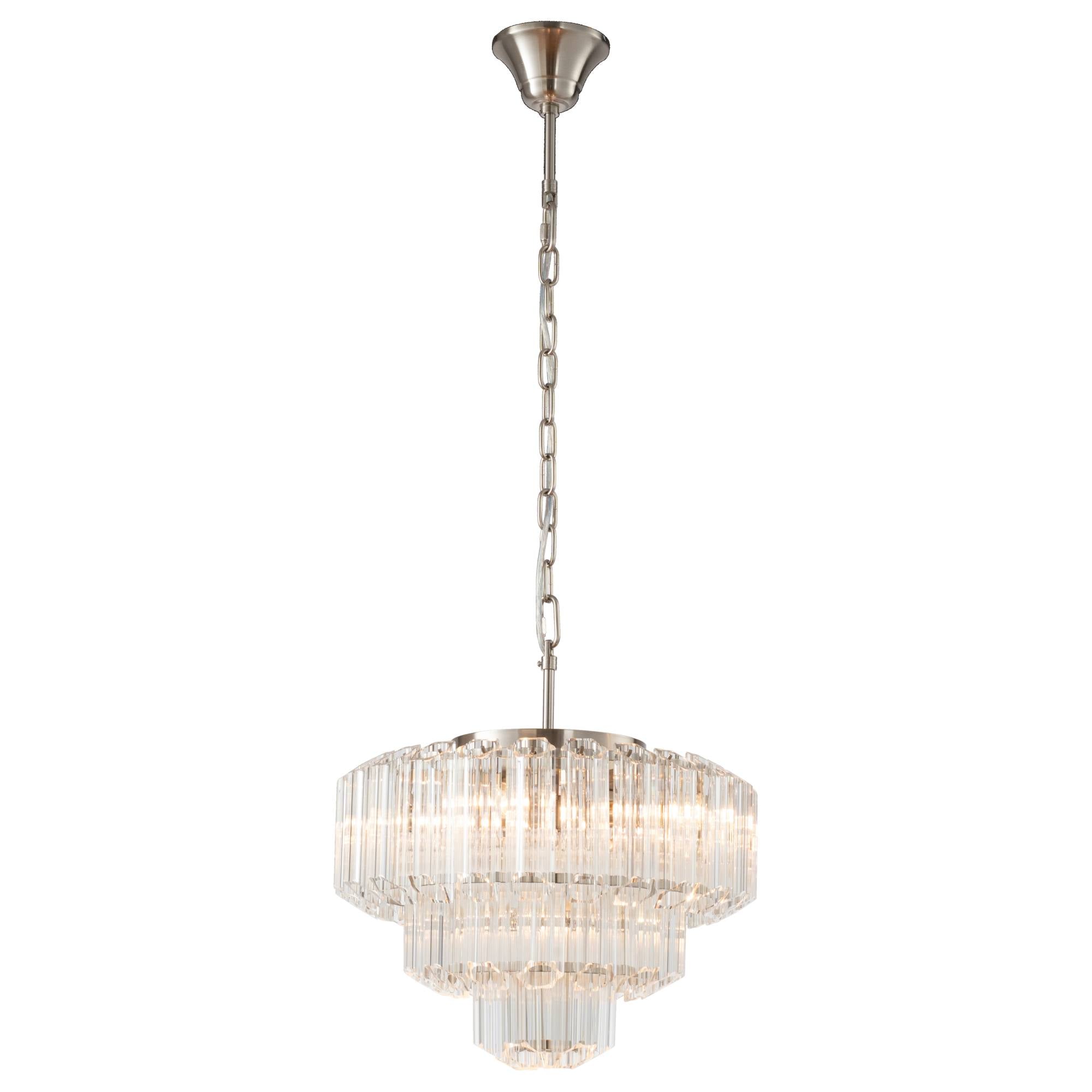 Calista Medium 42cm 5 Light 3 Tier Chandelier, Brushed Nickel