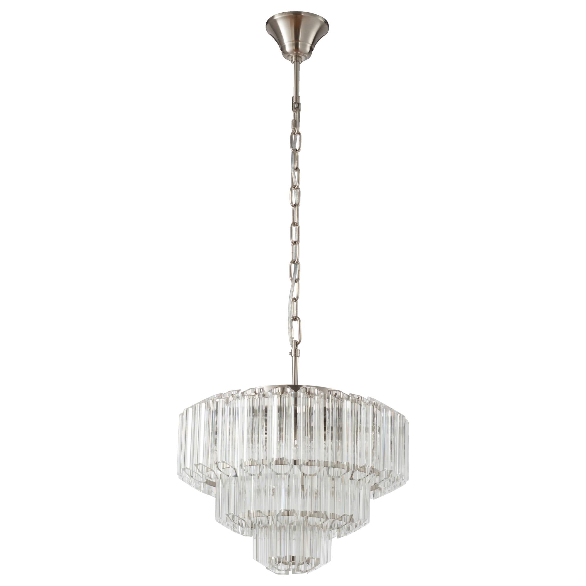 Calista Medium 42cm 5 Light 3 Tier Chandelier, Brushed Nickel