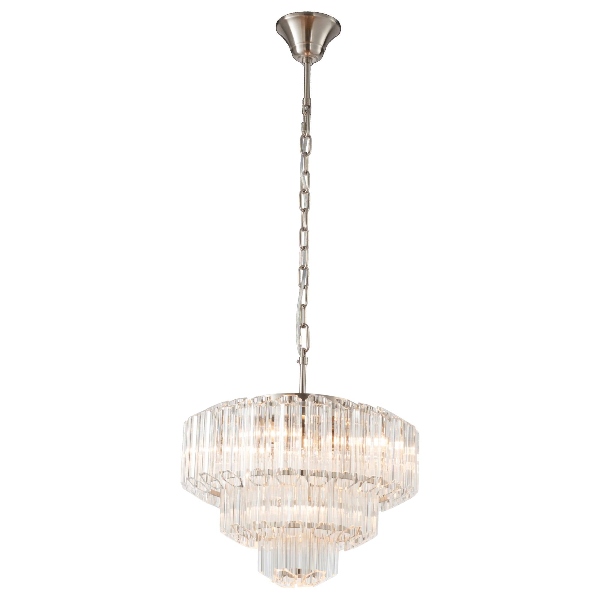 Calista Medium 42cm 5 Light 3 Tier Chandelier, Brushed Nickel