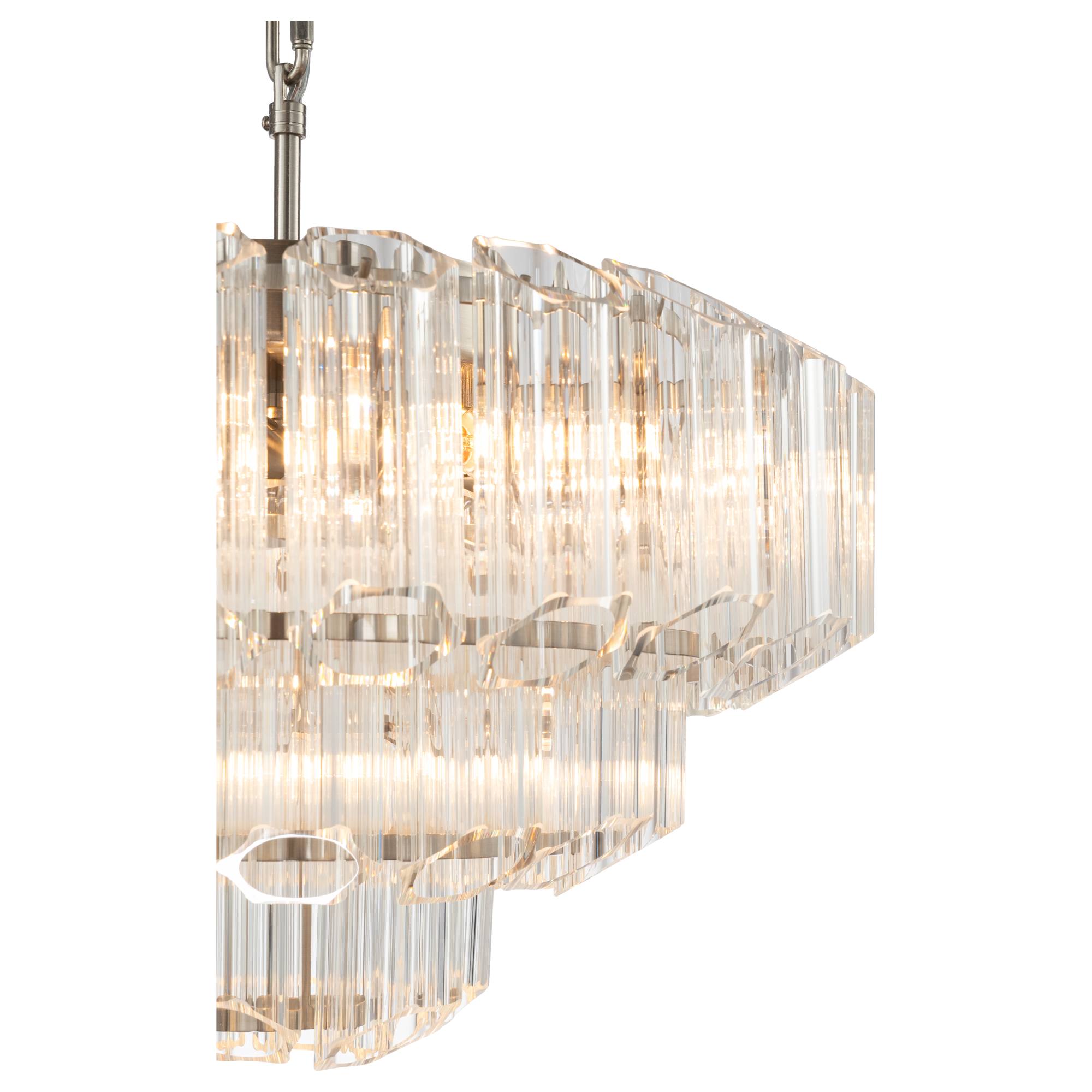 Calista Large 50cm 7 Light 3 Tier Chandelier, Brushed Nickel