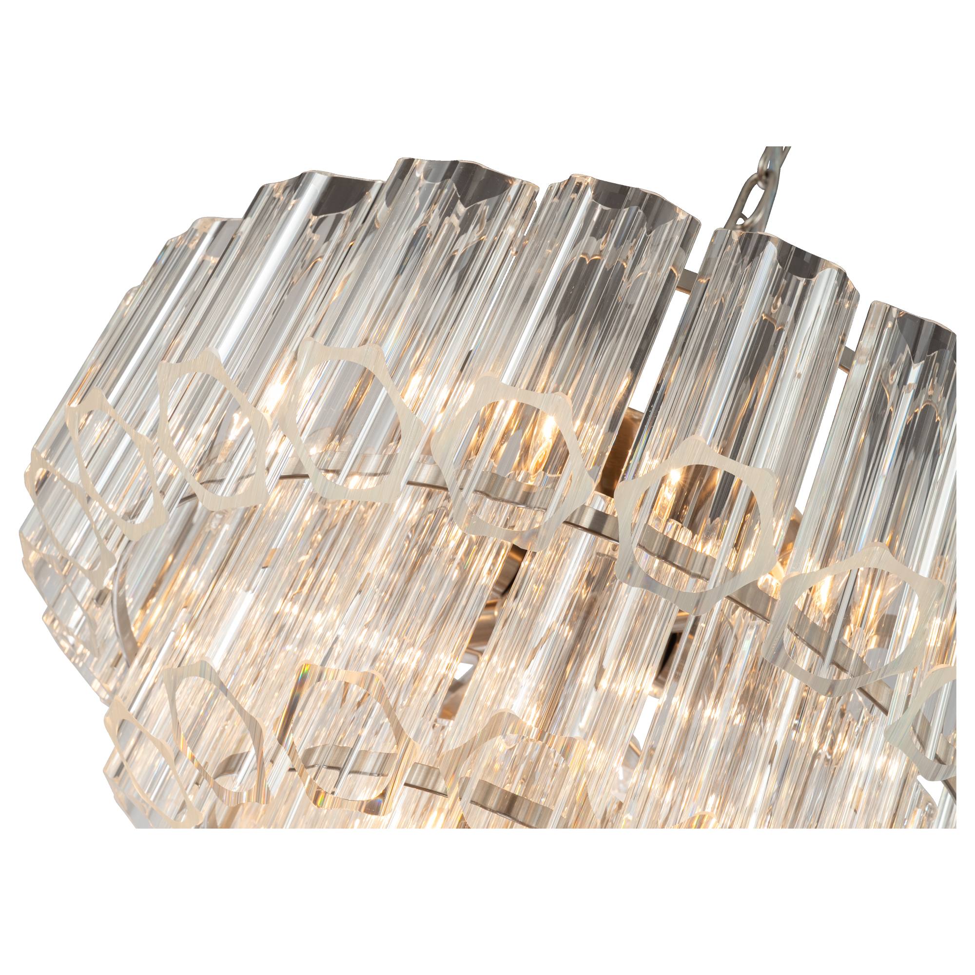 Calista Large 50cm 7 Light 3 Tier Chandelier, Brushed Nickel