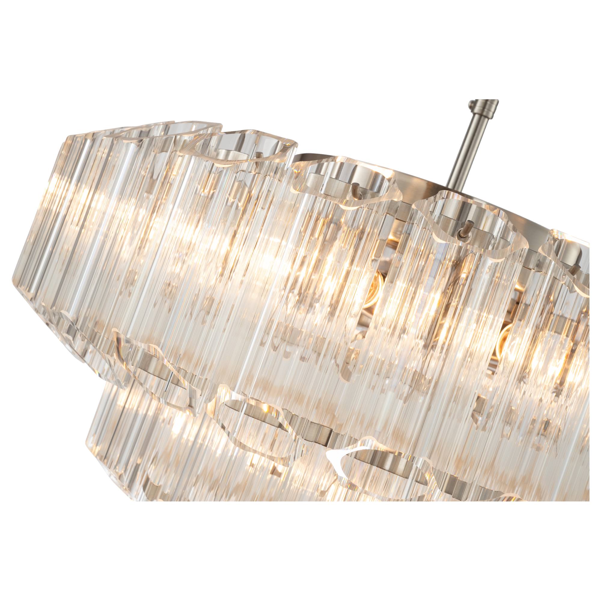 Calista Large 50cm 7 Light 3 Tier Chandelier, Brushed Nickel