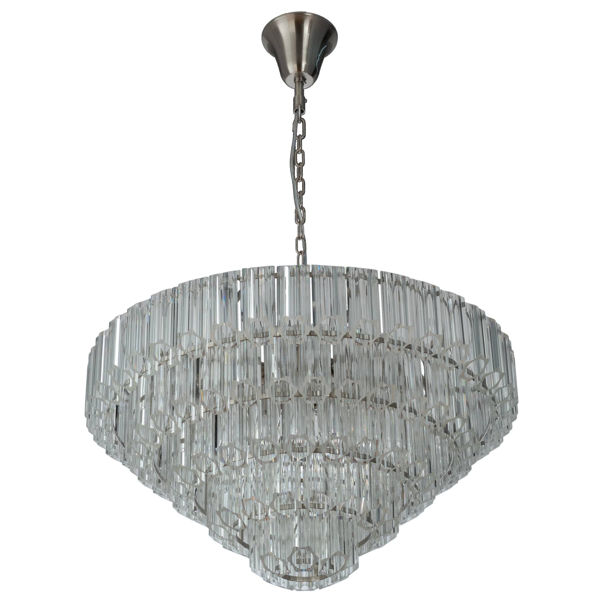 Calista Extra Large 85cm 12 Light 5 Tier Chandelier, Brushed Nickel