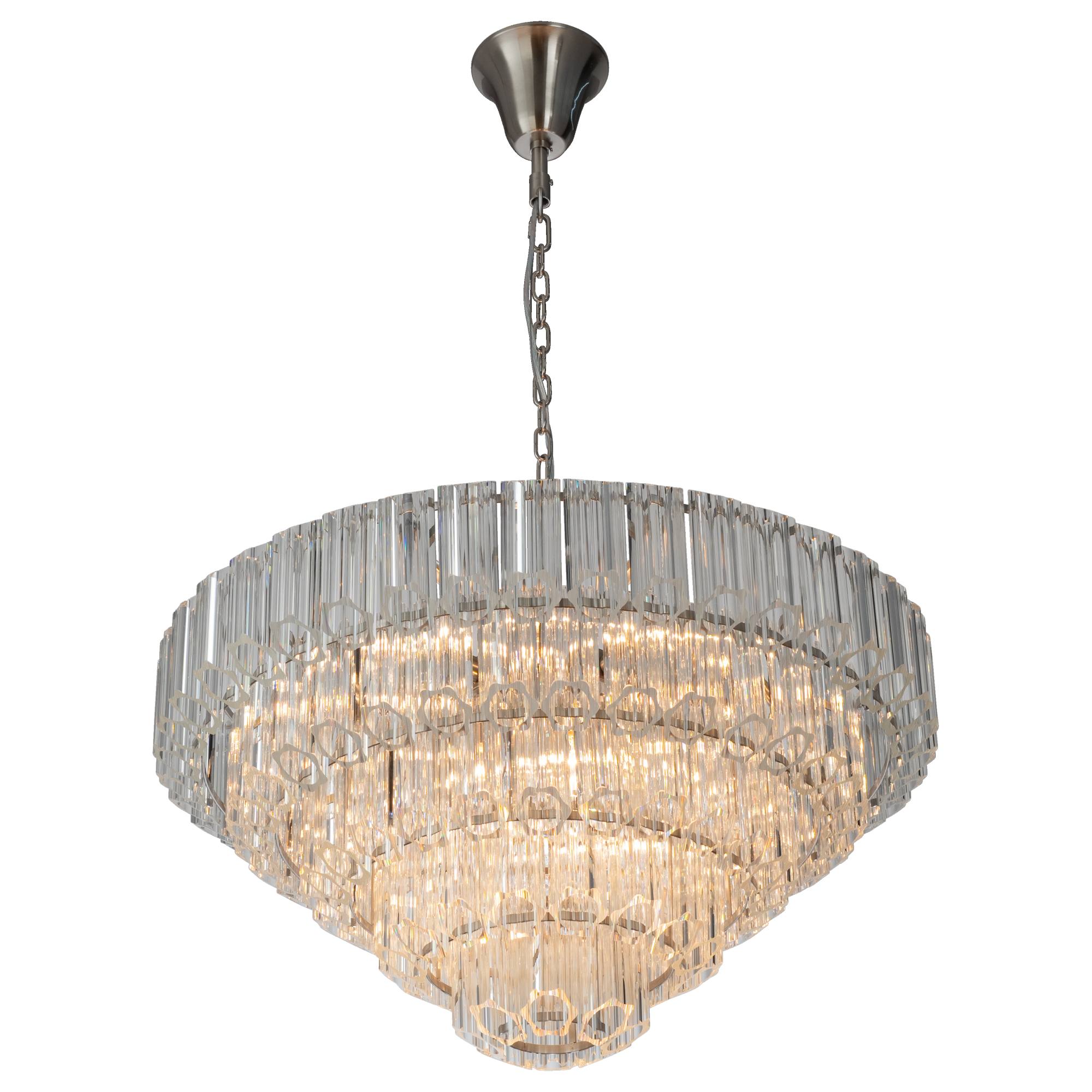 Calista Extra Large 85cm 12 Light 5 Tier Chandelier, Brushed Nickel