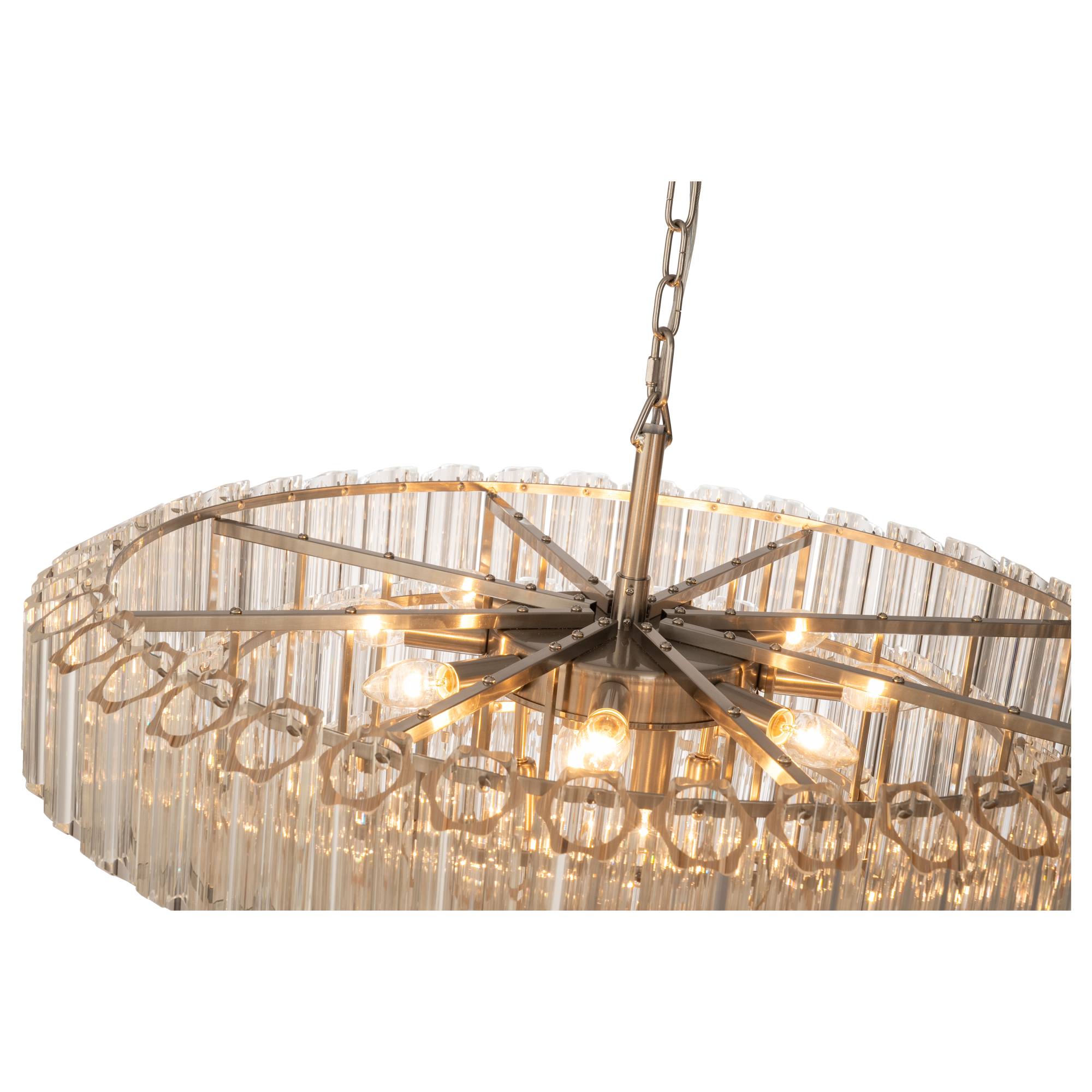 Calista Extra Large 85cm 12 Light 5 Tier Chandelier, Brushed Nickel