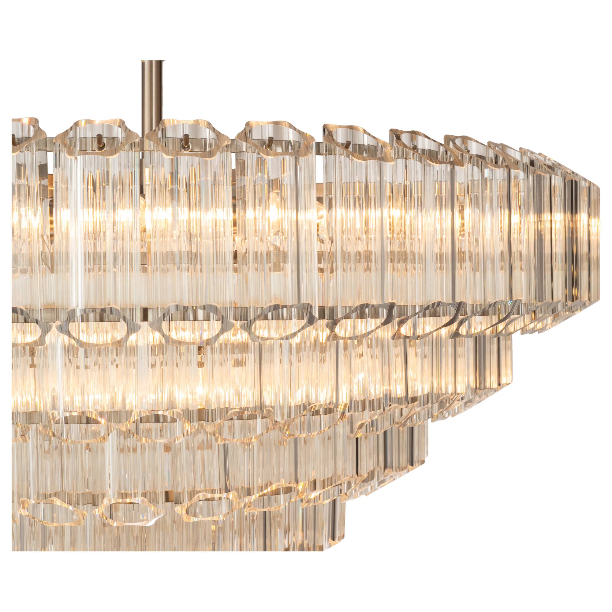 Calista Extra Large 85cm 12 Light 5 Tier Chandelier, Brushed Nickel