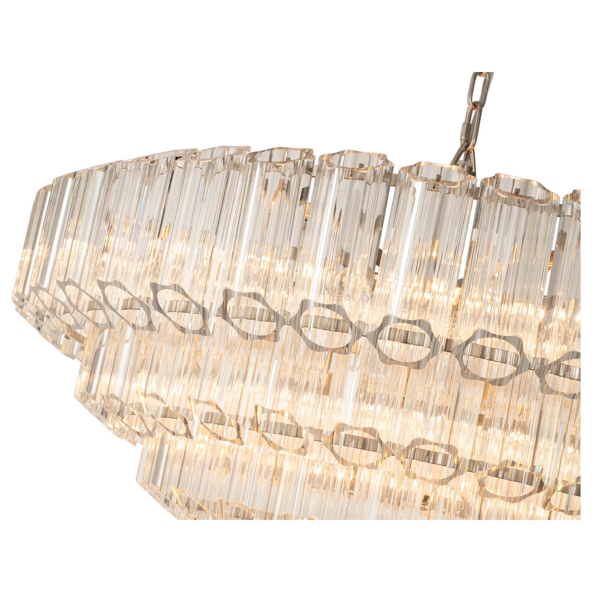Calista Extra Large 85cm 12 Light 5 Tier Chandelier, Brushed Nickel