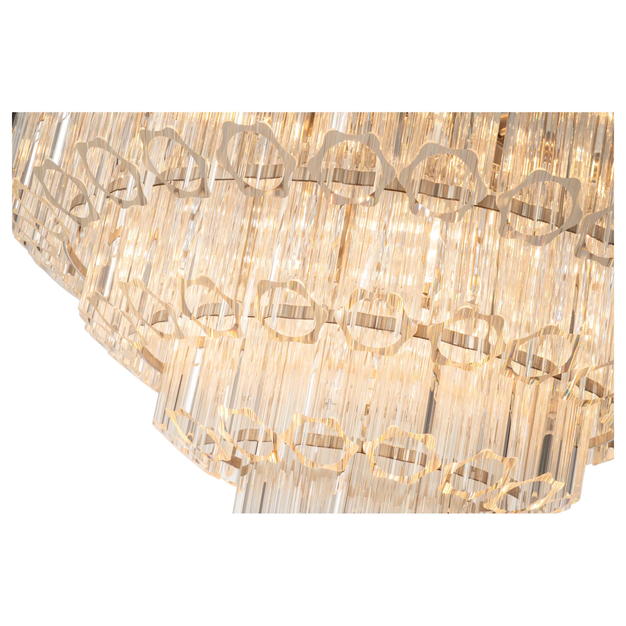 Calista Extra Large 85cm 12 Light 5 Tier Chandelier, Brushed Nickel