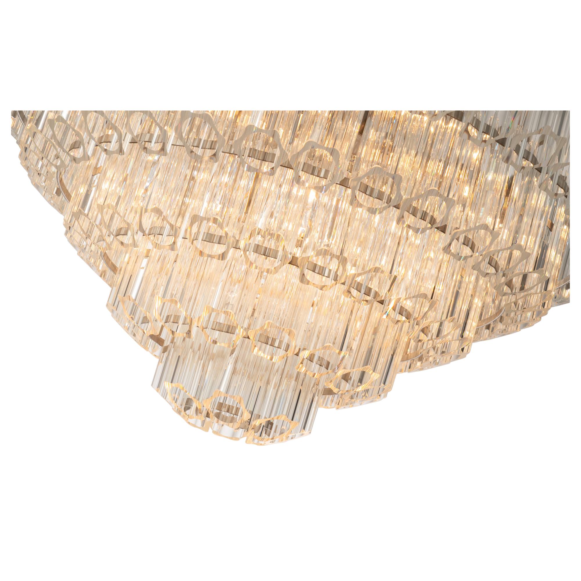 Calista Extra Large 85cm 12 Light 5 Tier Chandelier, Brushed Nickel