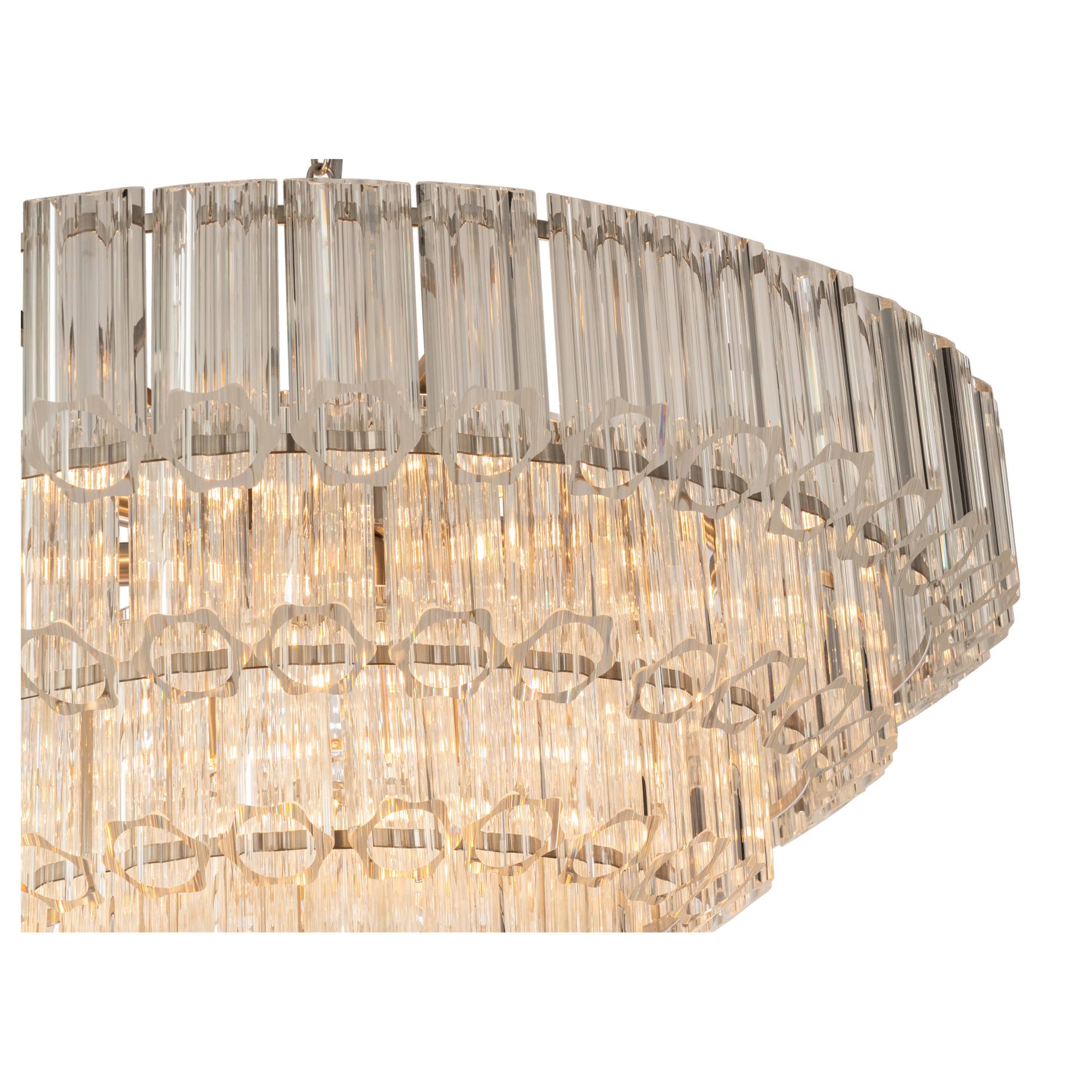 Calista Extra Large 85cm 12 Light 5 Tier Chandelier, Brushed Nickel
