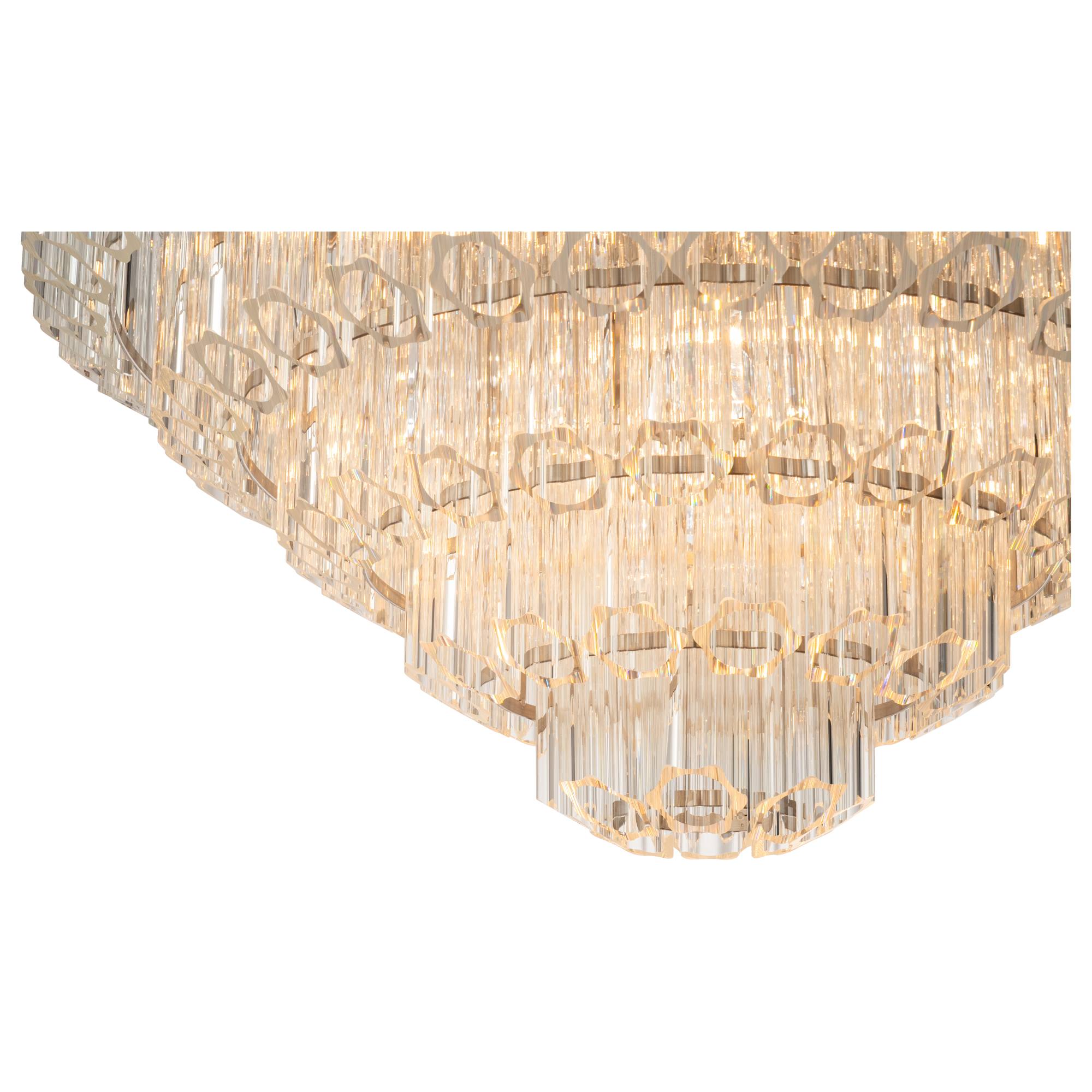 Calista Extra Large 85cm 12 Light 5 Tier Chandelier, Brushed Nickel