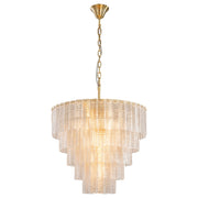 Alara Medium 60cm 9 Light 5 Tier Chandelier, Satin Brass
