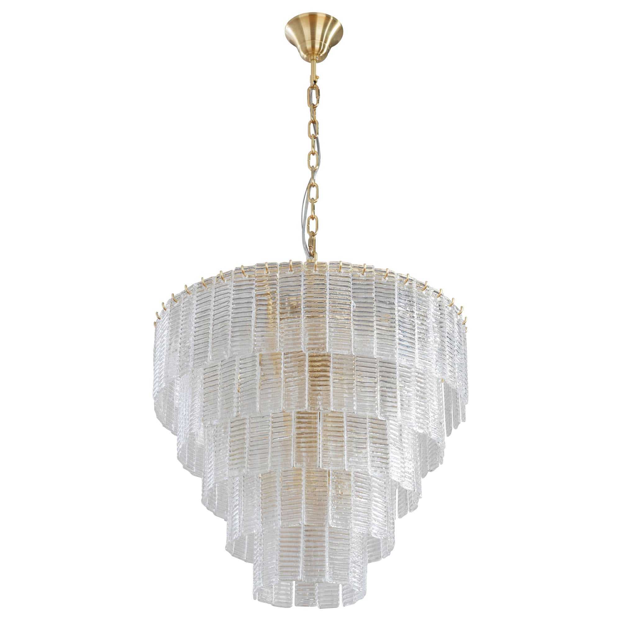 Alara Medium 60cm 9 Light 5 Tier Chandelier, Satin Brass