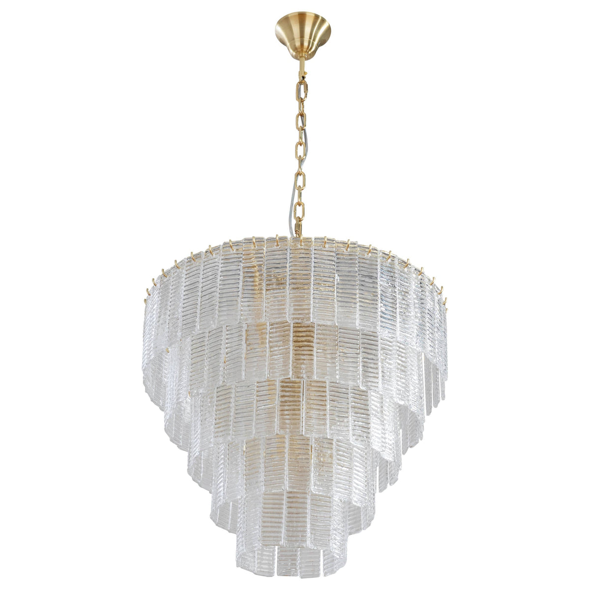 Alara Medium 60cm 9 Light 5 Tier Chandelier, Satin Brass