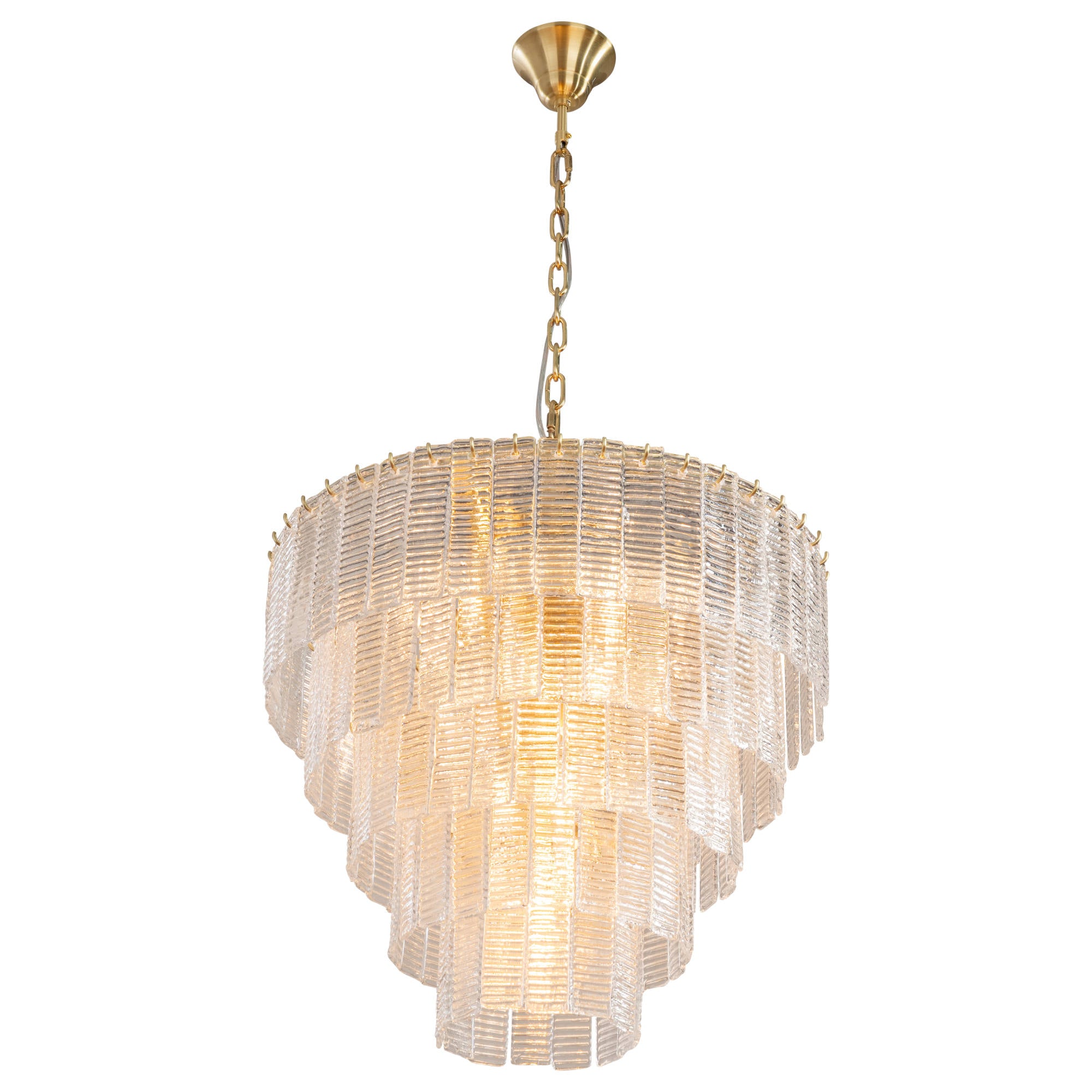 Alara Medium 60cm 9 Light 5 Tier Chandelier, Satin Brass