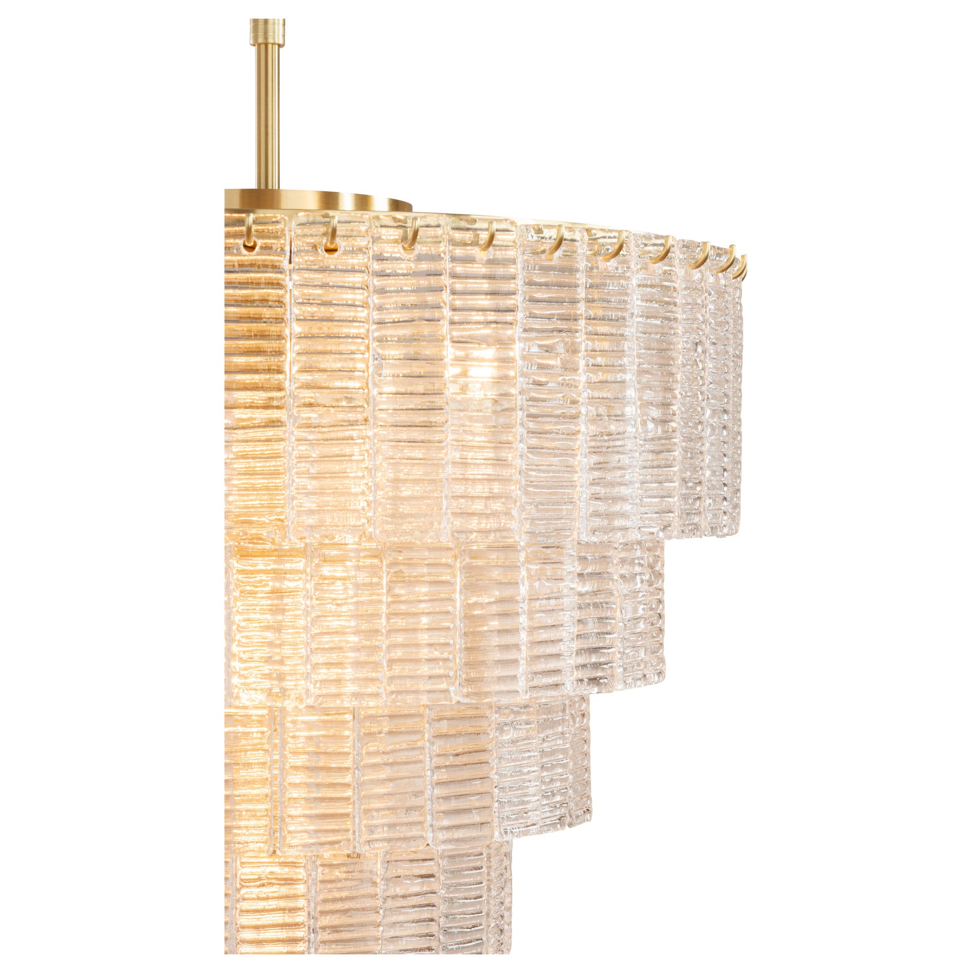 Alara Medium 60cm 9 Light 5 Tier Chandelier, Satin Brass