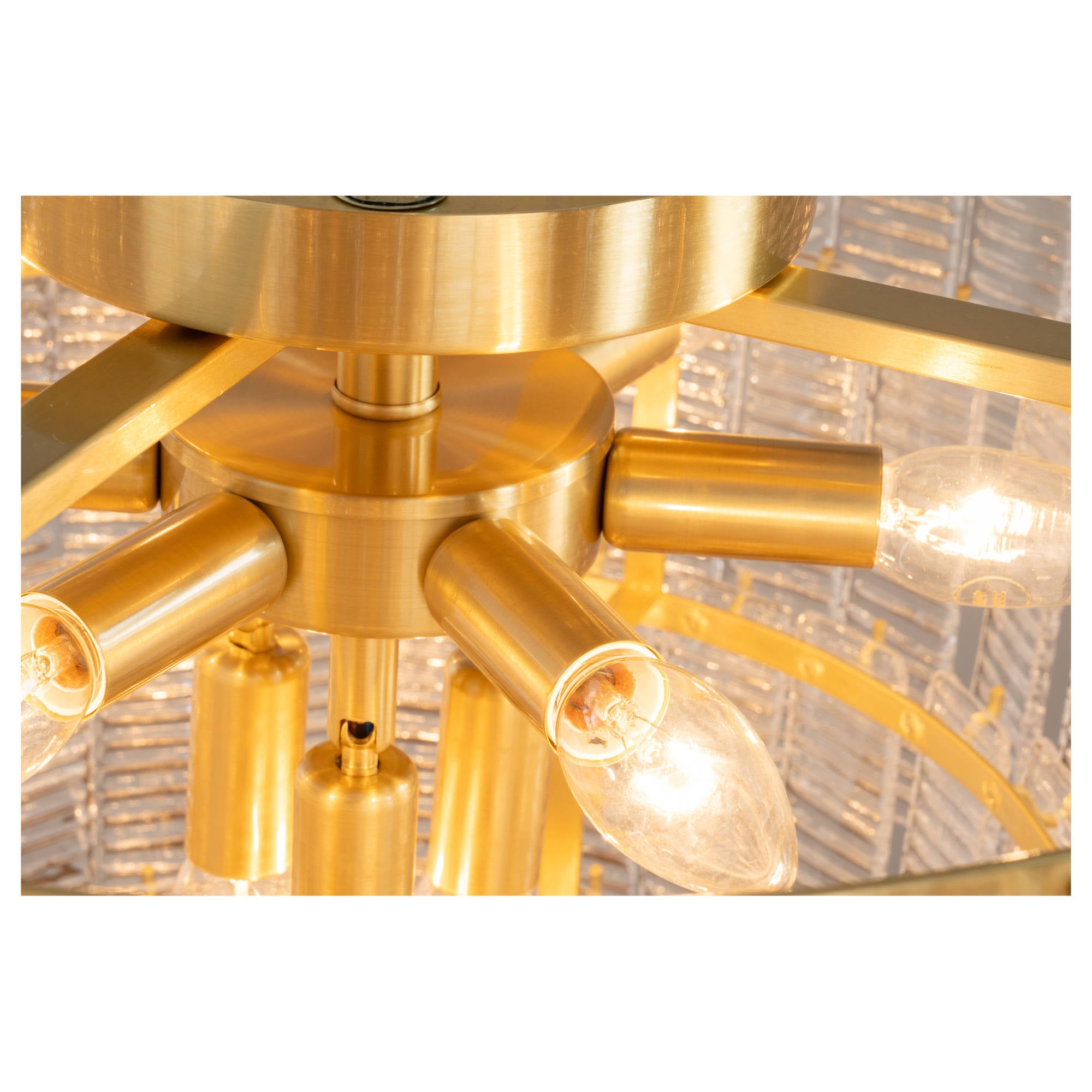 Alara Medium 60cm 9 Light 5 Tier Chandelier, Satin Brass