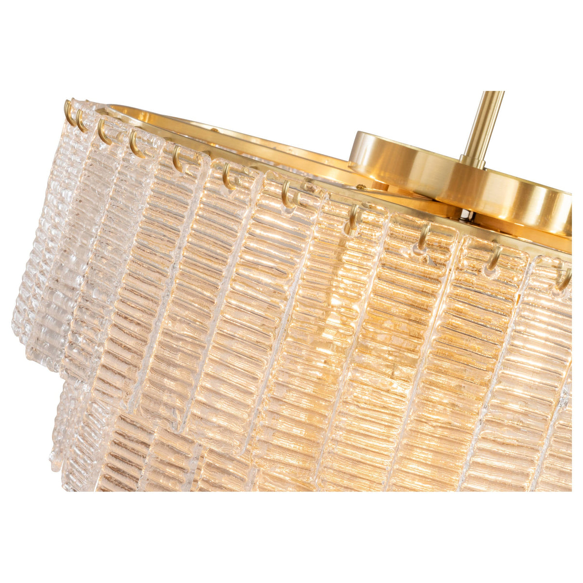 Alara Medium 60cm 9 Light 5 Tier Chandelier, Satin Brass