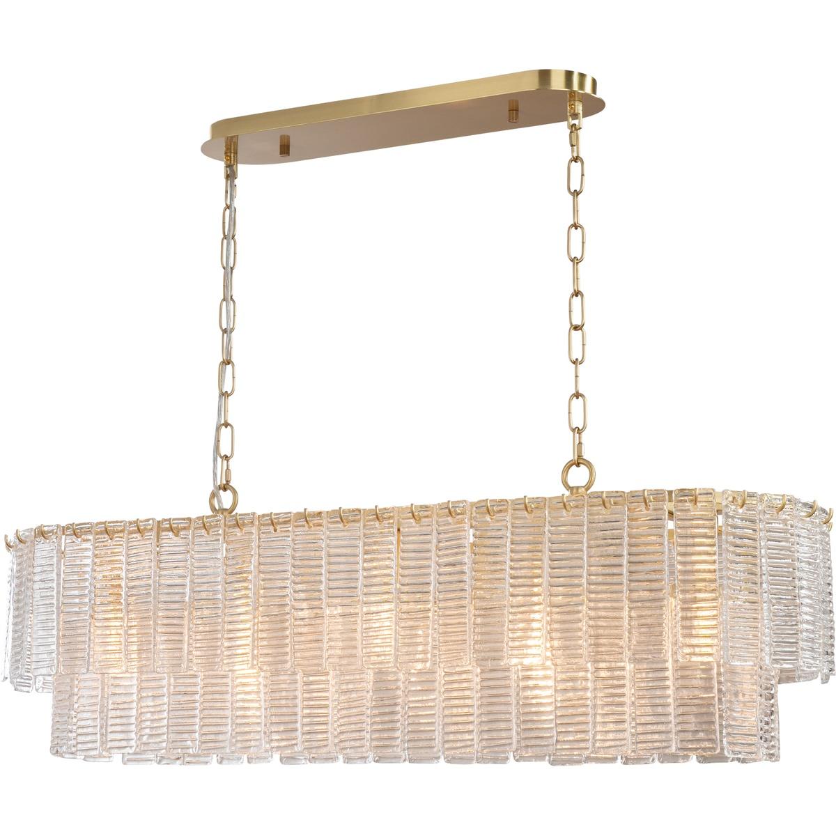 Alara 100cm 5 Light Bench Chandelier, Satin Brass