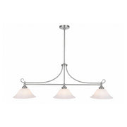 Dallas 3 Light Bench Pendant, Brushed Nickel